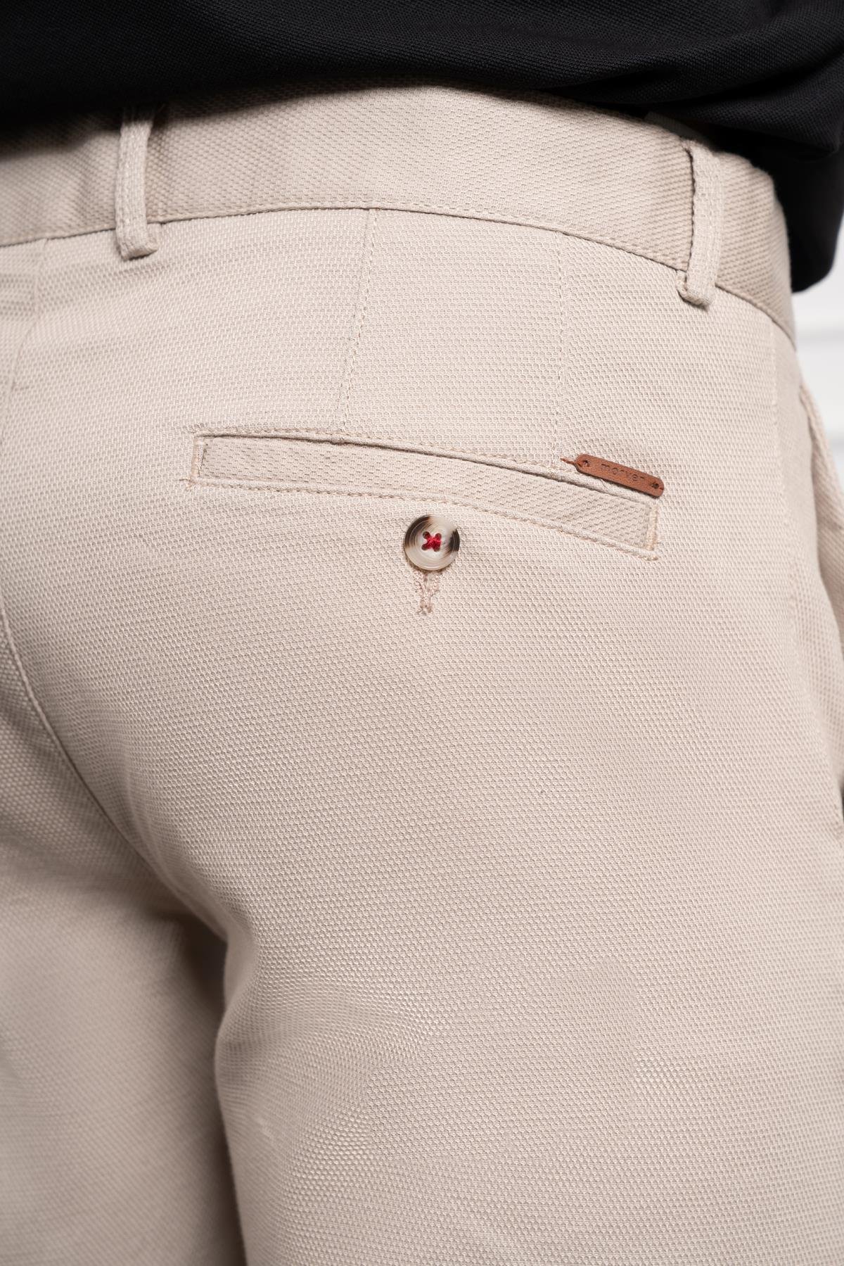 Morven Erkek Bej Dynamic Fit Rahat Kesim Chino Pantolon