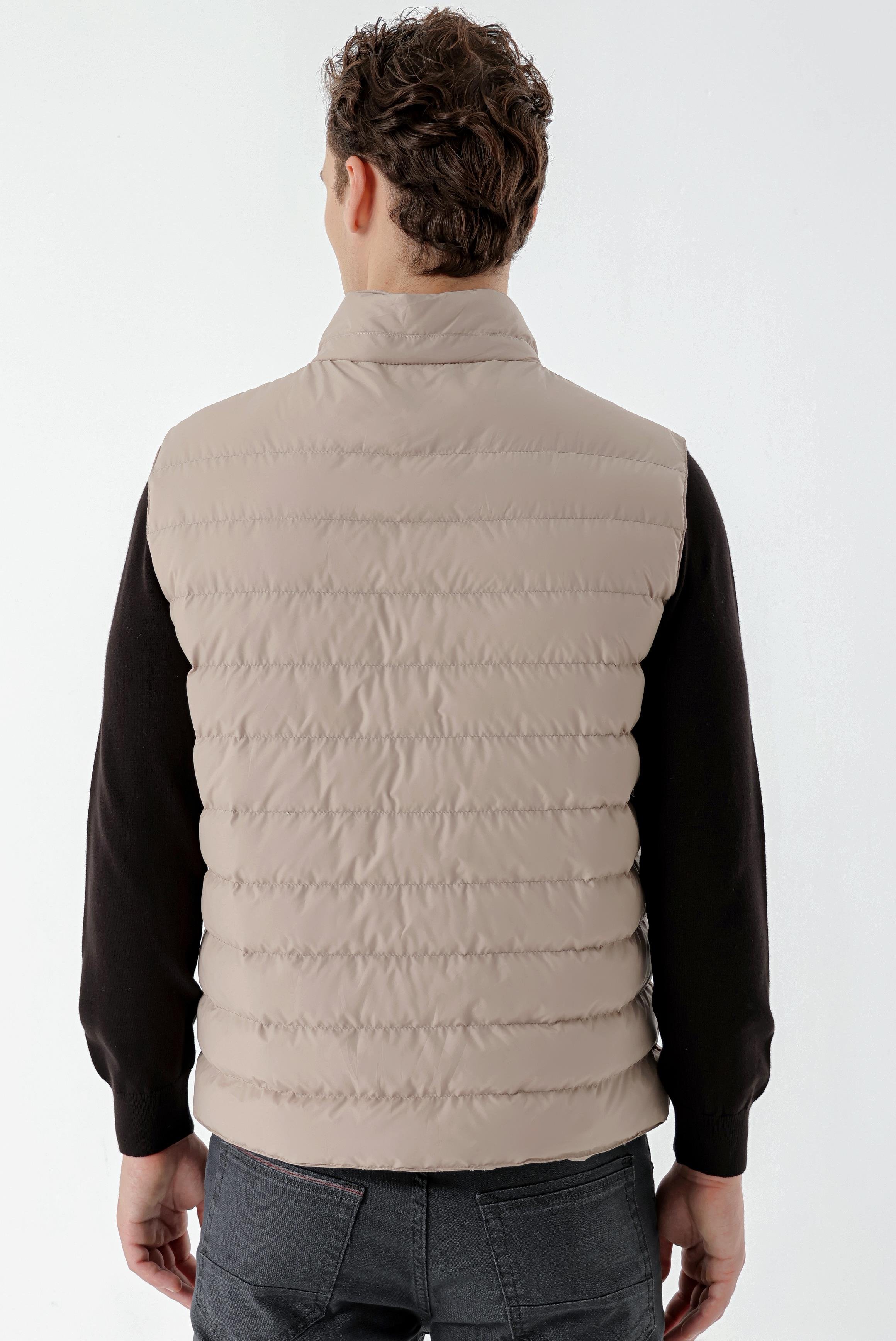 Morven Erkek Bej Polyester Çıtçıtlı Kapitone Yelek