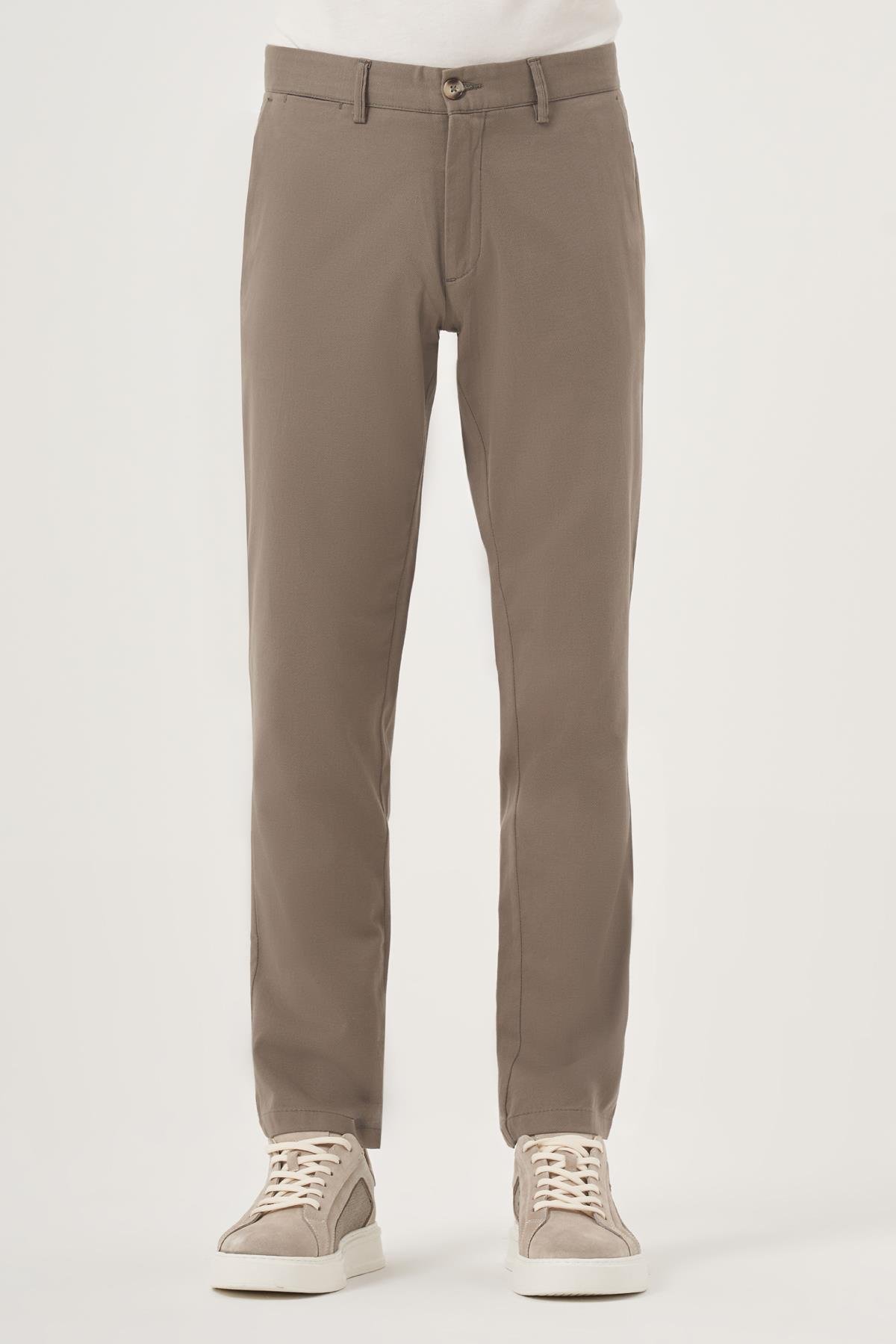 Morven Erkek Çağla Yeşili Yazlık Pamuk Yan Cep Slim Fit Chino Pantolon