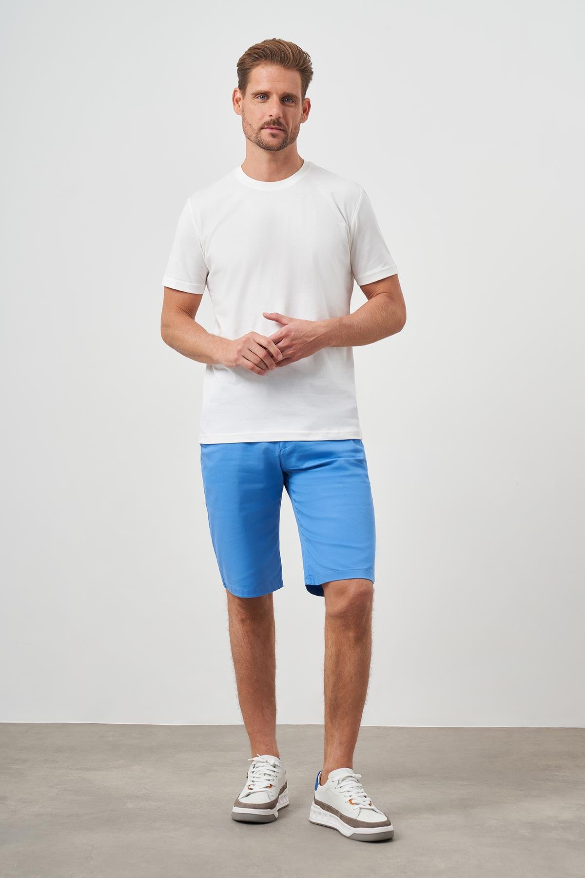 Morven Erkek Ekru Basic Bisiklet Yaka Dynamic Fit T-Shirt