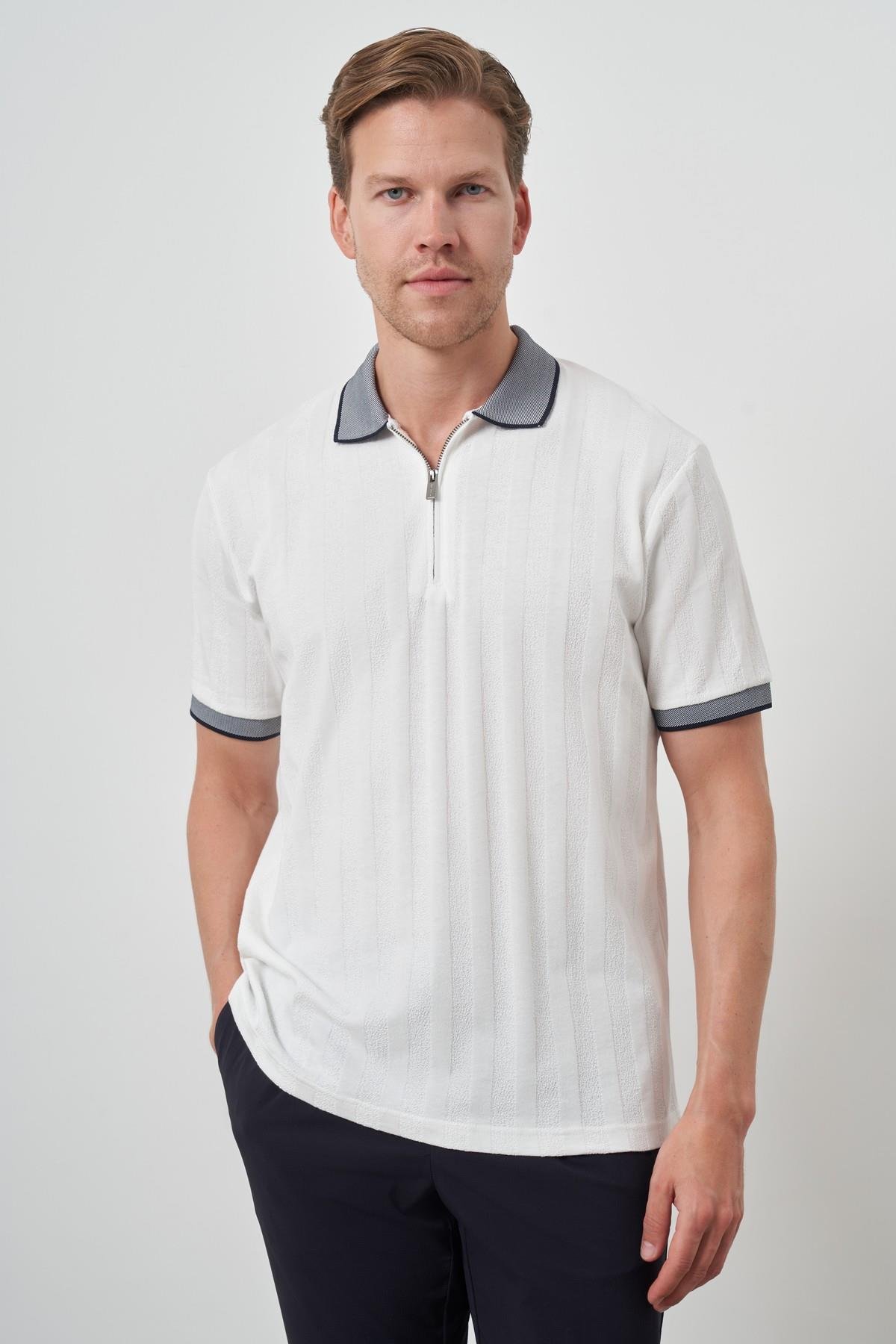 Morven Erkek Ekru Trend  Polo Yaka T-Shirt