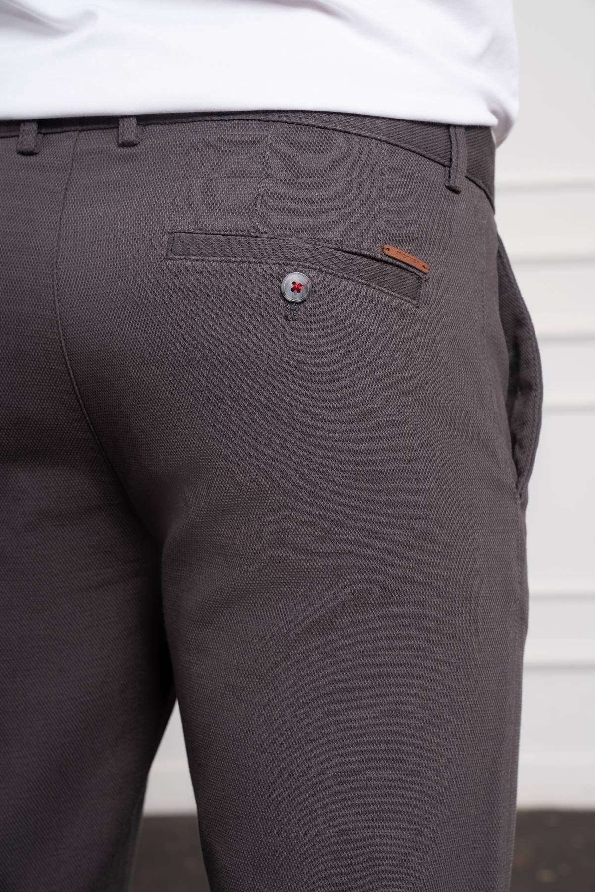 Morven Erkek Füme Dynamic Fit Rahat Kesim Chino Pantolon