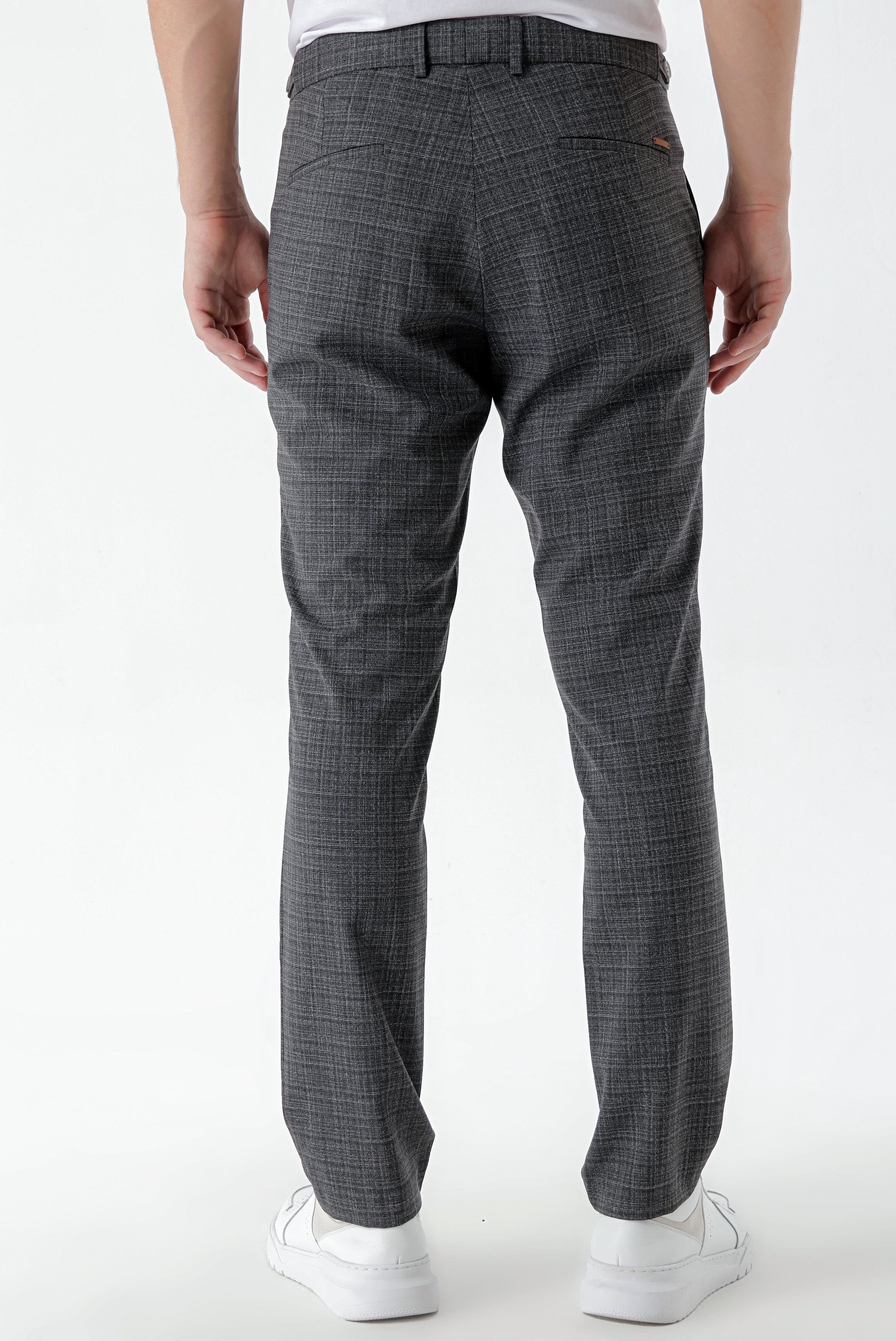 Morven Erkek Füme Poliviskon Trend Ekoseli Slim Fit Classic Pantolon