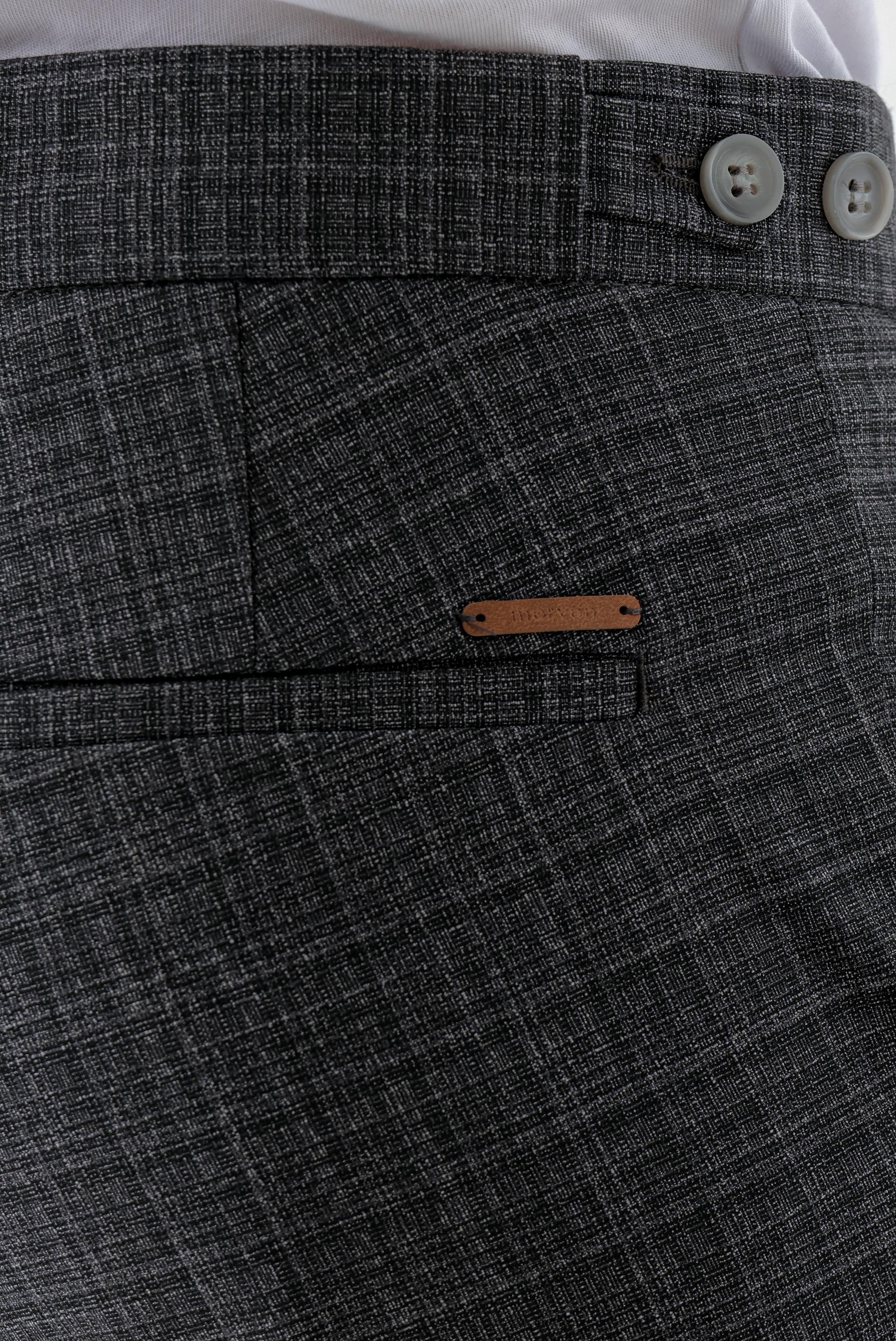Morven Erkek Füme Poliviskon Trend Ekoseli Slim Fit Classic Pantolon