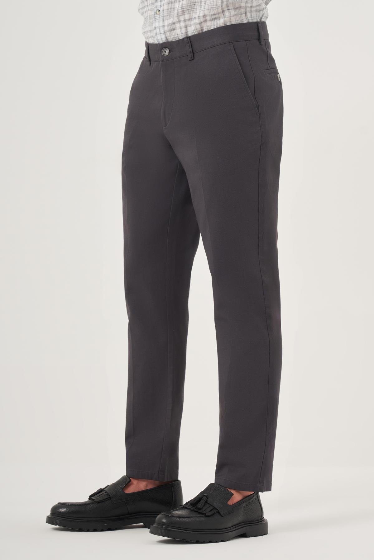 Morven Erkek Gri Chino Dynamic Fit Kışlık Pantolon