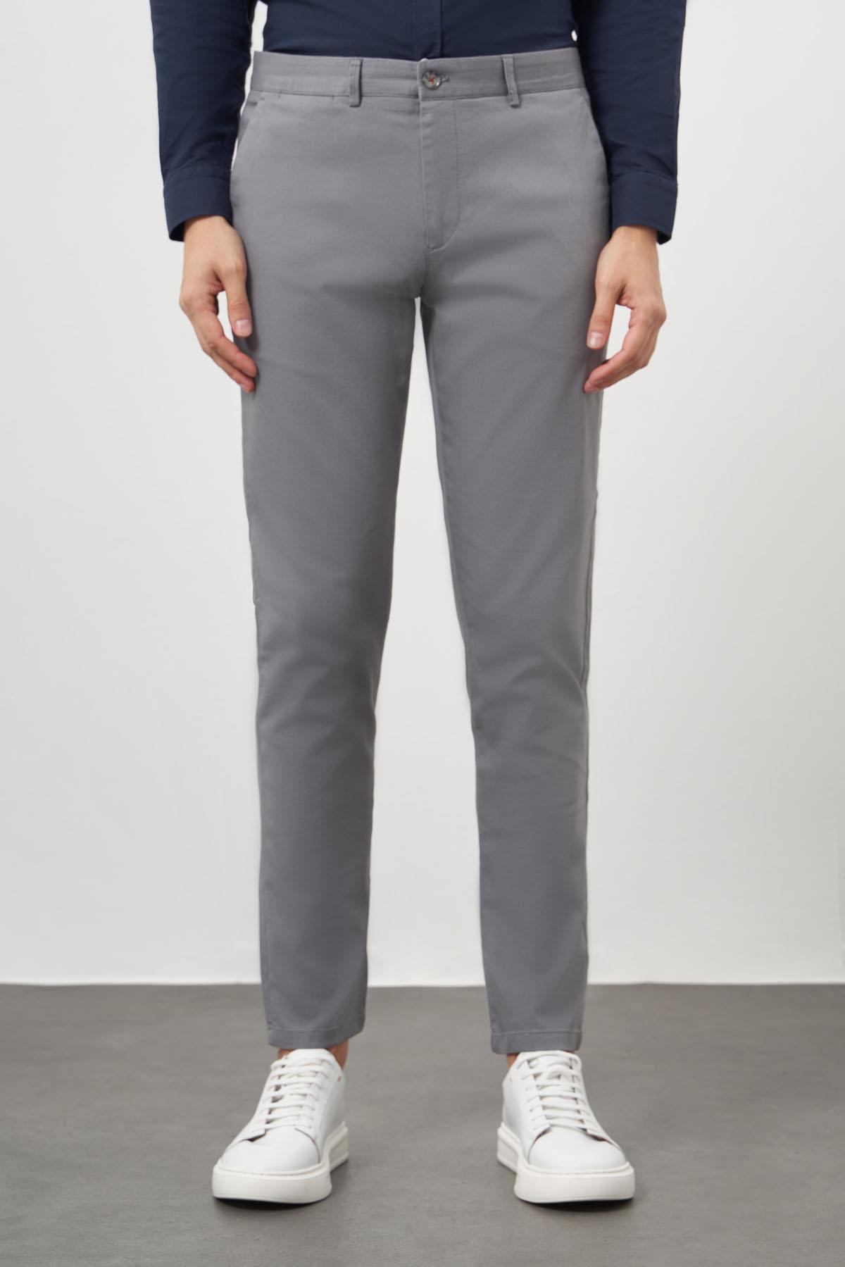 Morven Erkek Gri Chino Slim Fit Pantolon