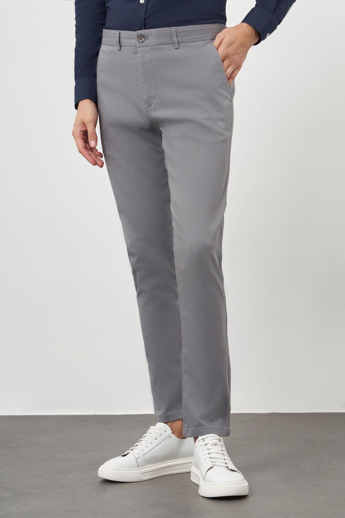 Morven Erkek Gri Chino Slim Fit Pantolon
