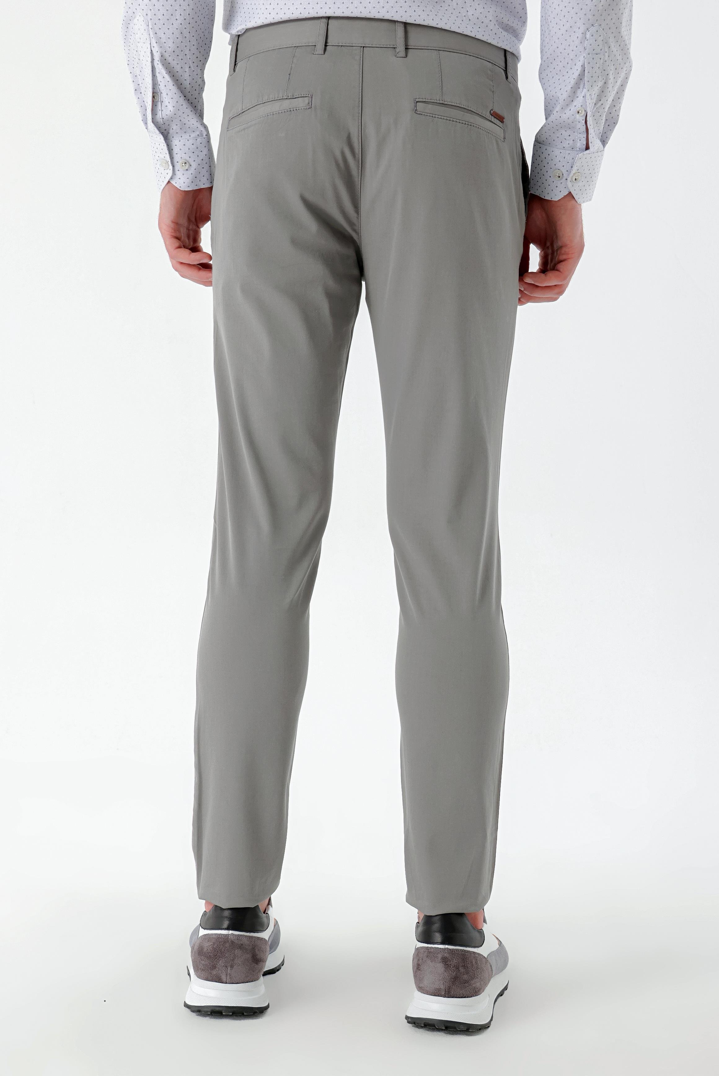 Morven Erkek Gri Piefti Pamuk Yan Cep Slim Fit Chino Pantolon
