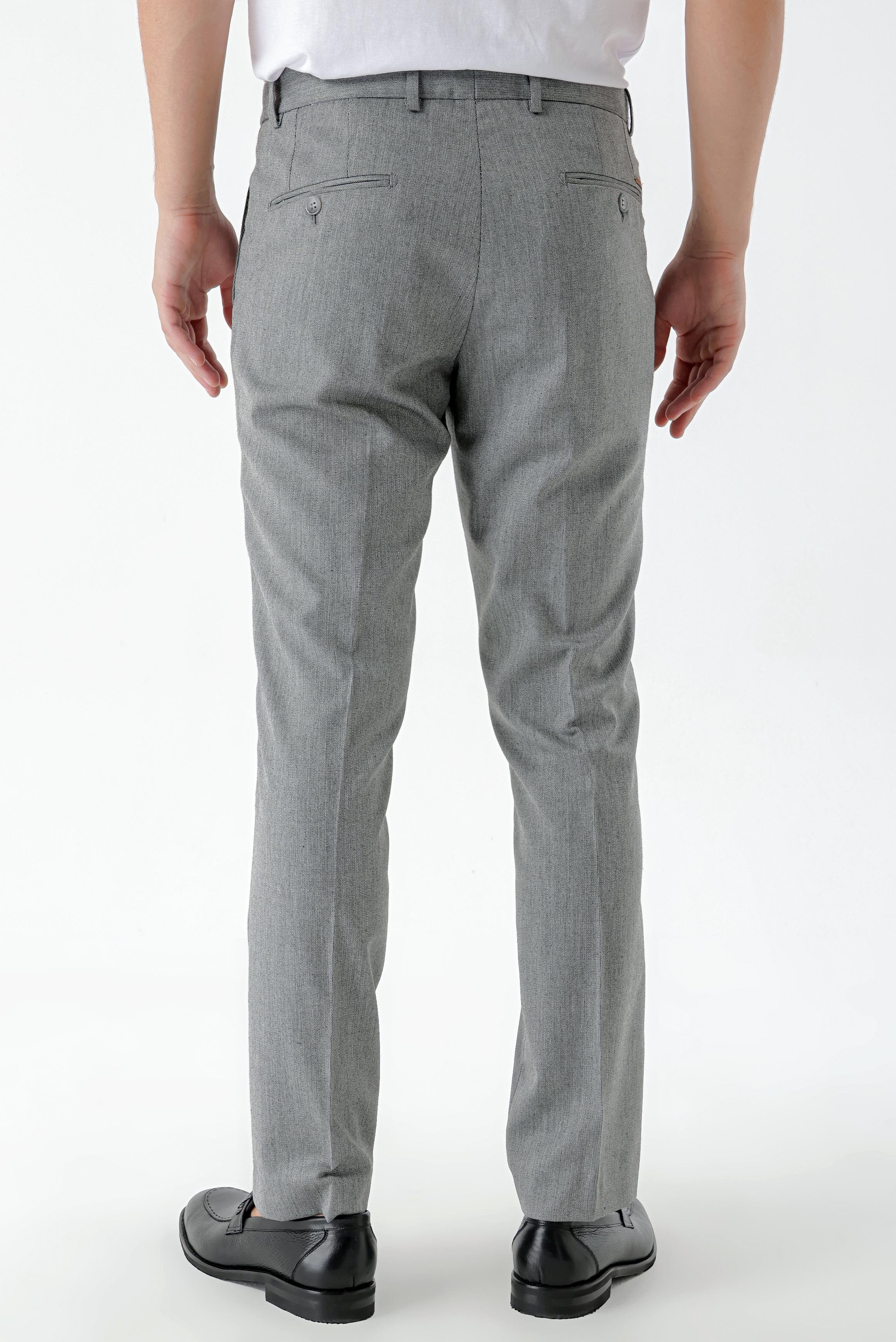 Morven Erkek Gri Poliviskon Trend Desenli Dynamic Fit Classic Pantolon