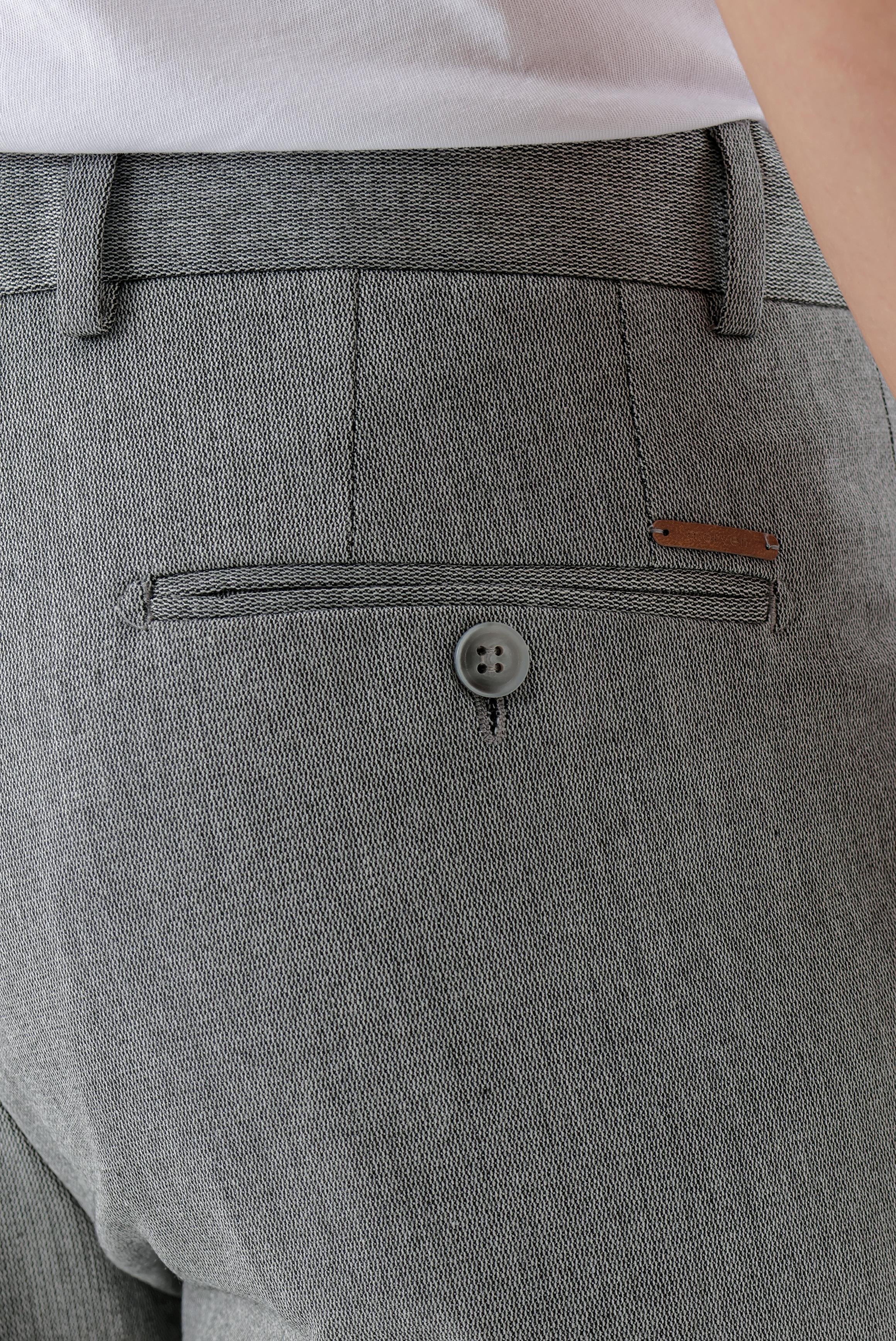 Morven Erkek Gri Poliviskon Trend Desenli Dynamic Fit Classic Pantolon