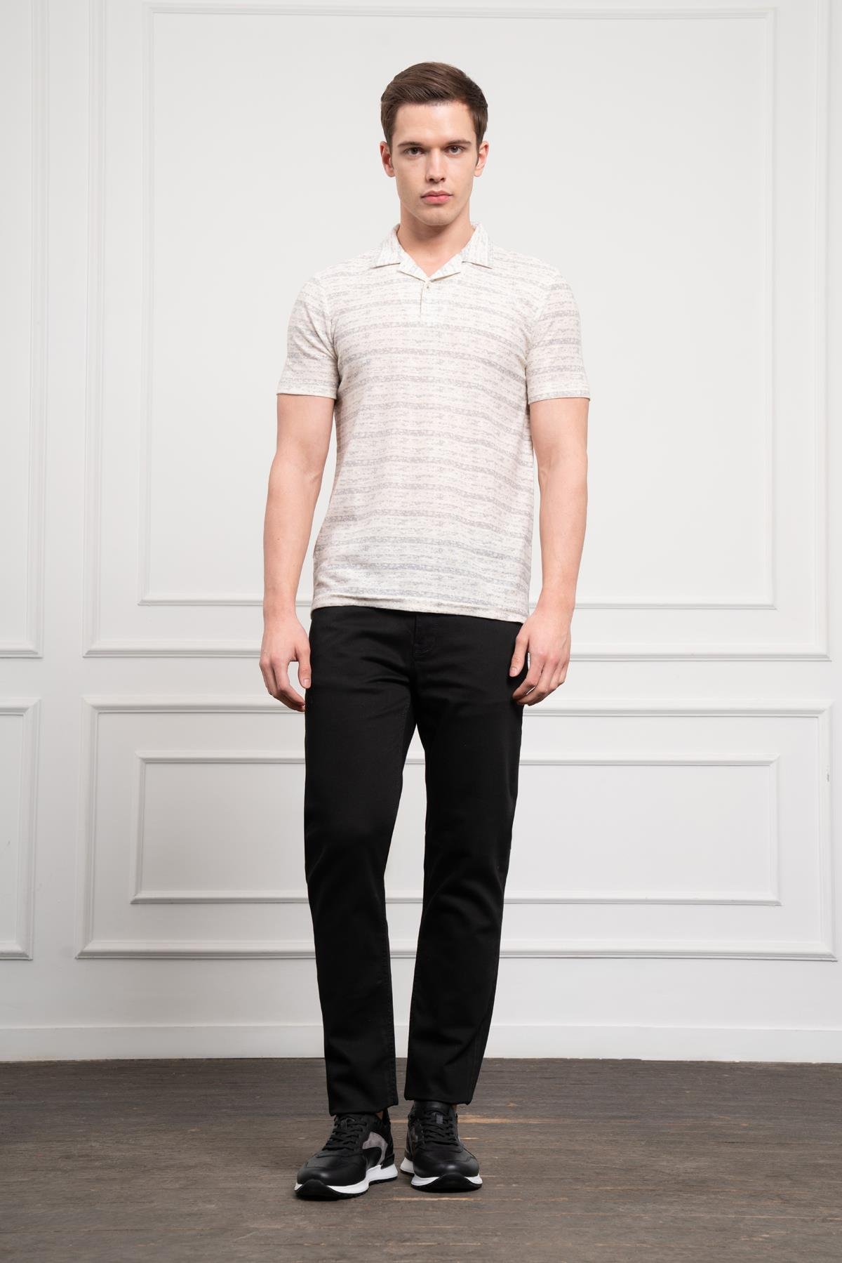 Morven Erkek Gri Trend Dynamic Fit Rahat Kesim Polo Yaka T-Shirt