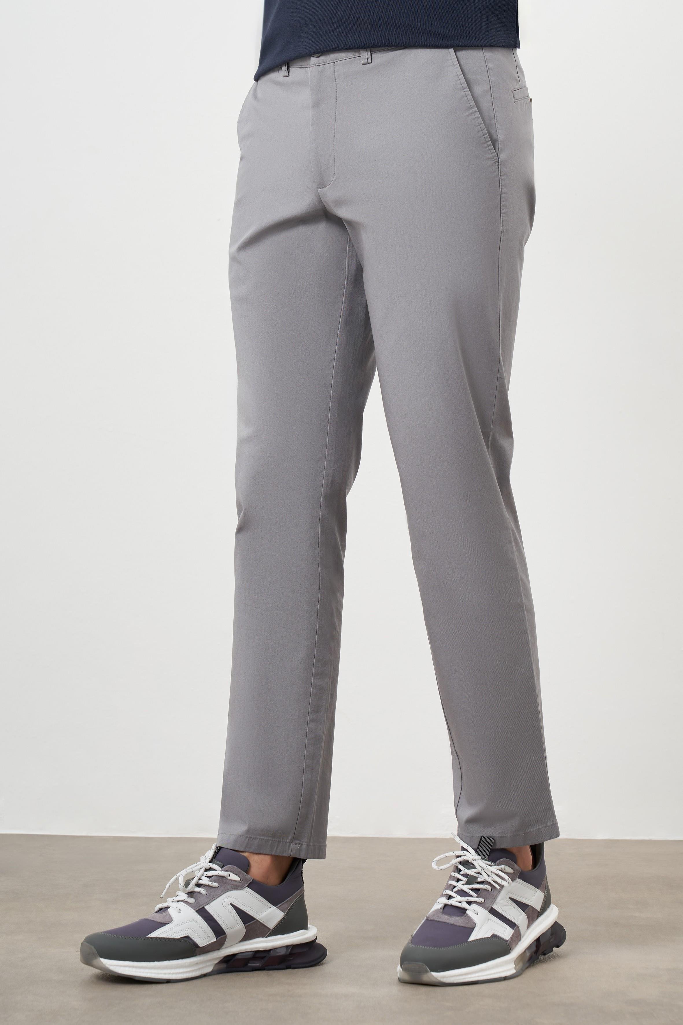 Morven Erkek Gri Yazlık Pamuk Yan Cep Dynamic Fit Chino Pantolon