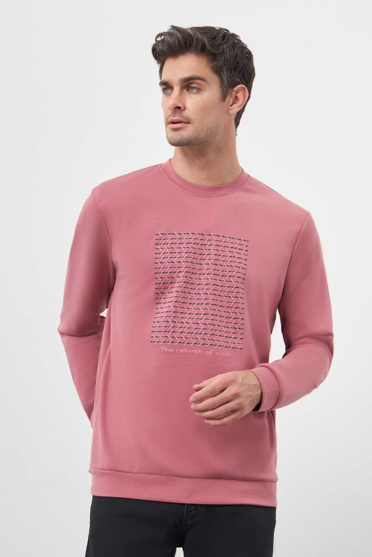 Morven Erkek Gül Trend Bisiklet Yaka Sweat-Shirt