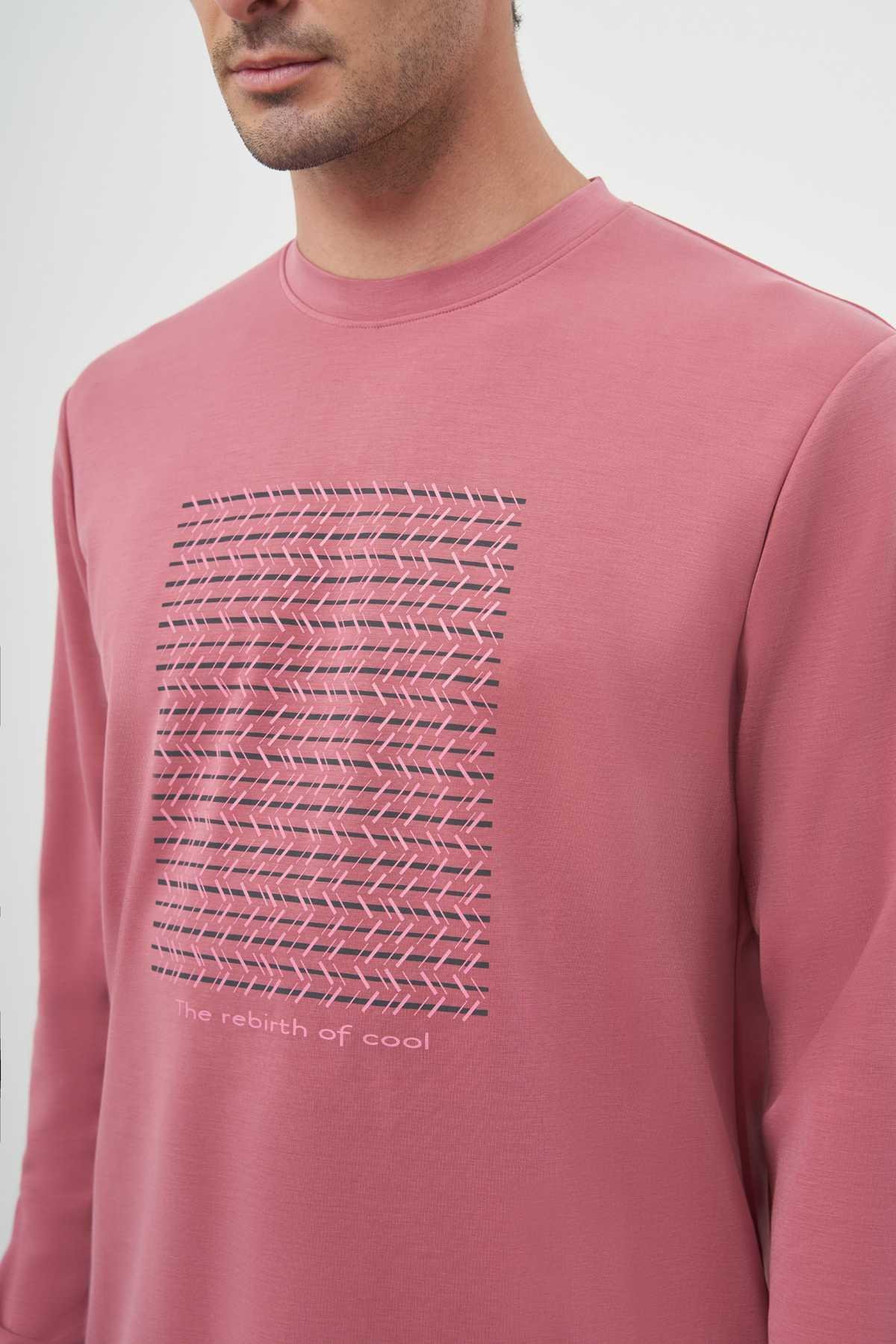 Morven Erkek Gül Trend Bisiklet Yaka Sweat-Shirt