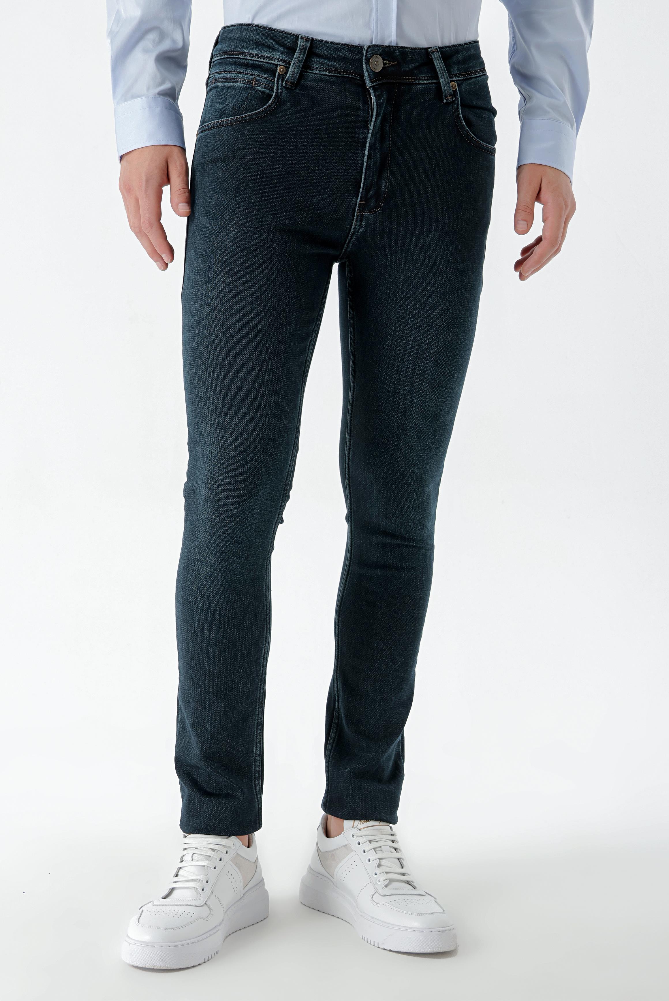 Morven Erkek Haki Denim 5 Cep Slim Fit Jean Kot Pantolon