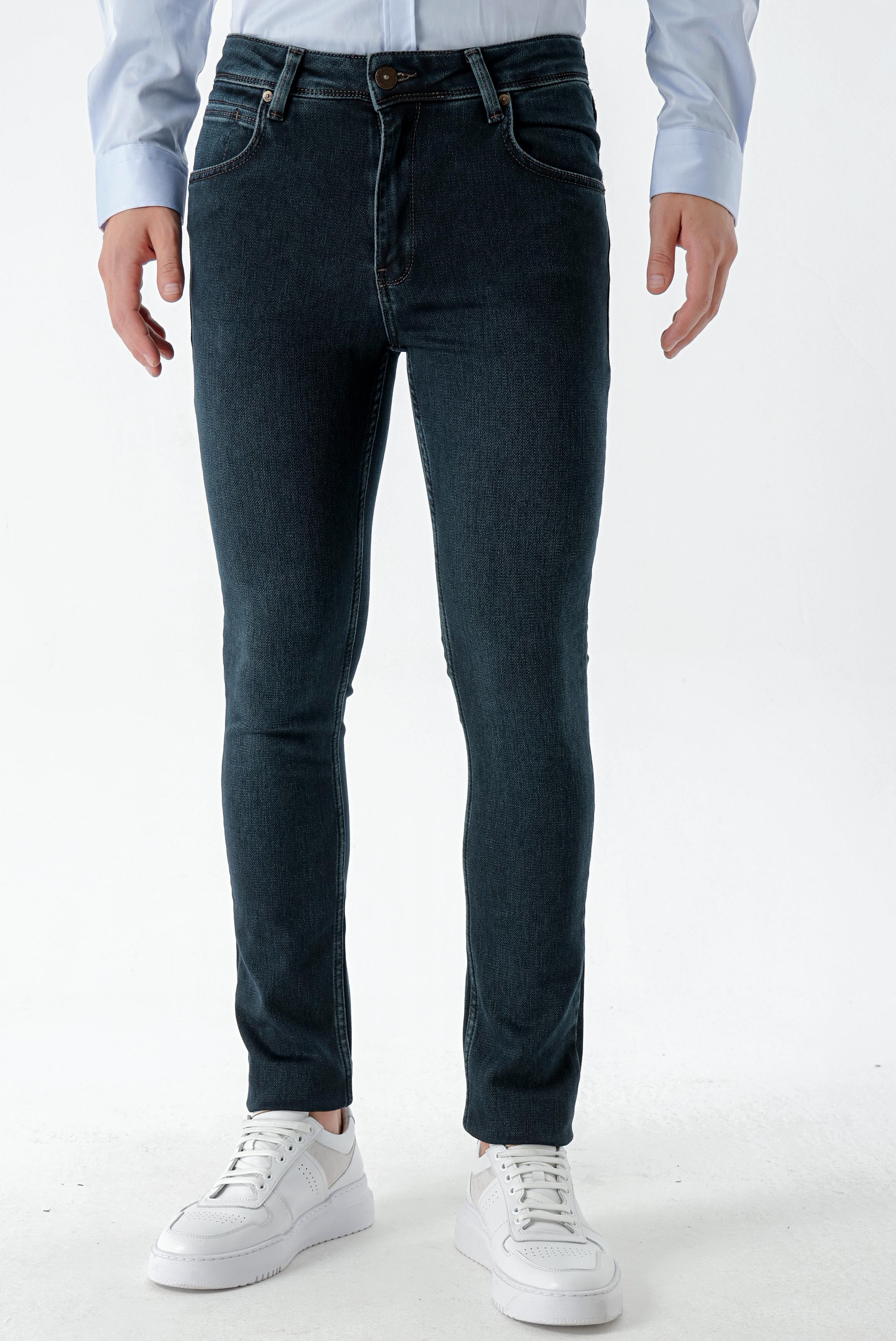 Morven Erkek Haki Denim 5 Cep Slim Fit Jean Kot Pantolon