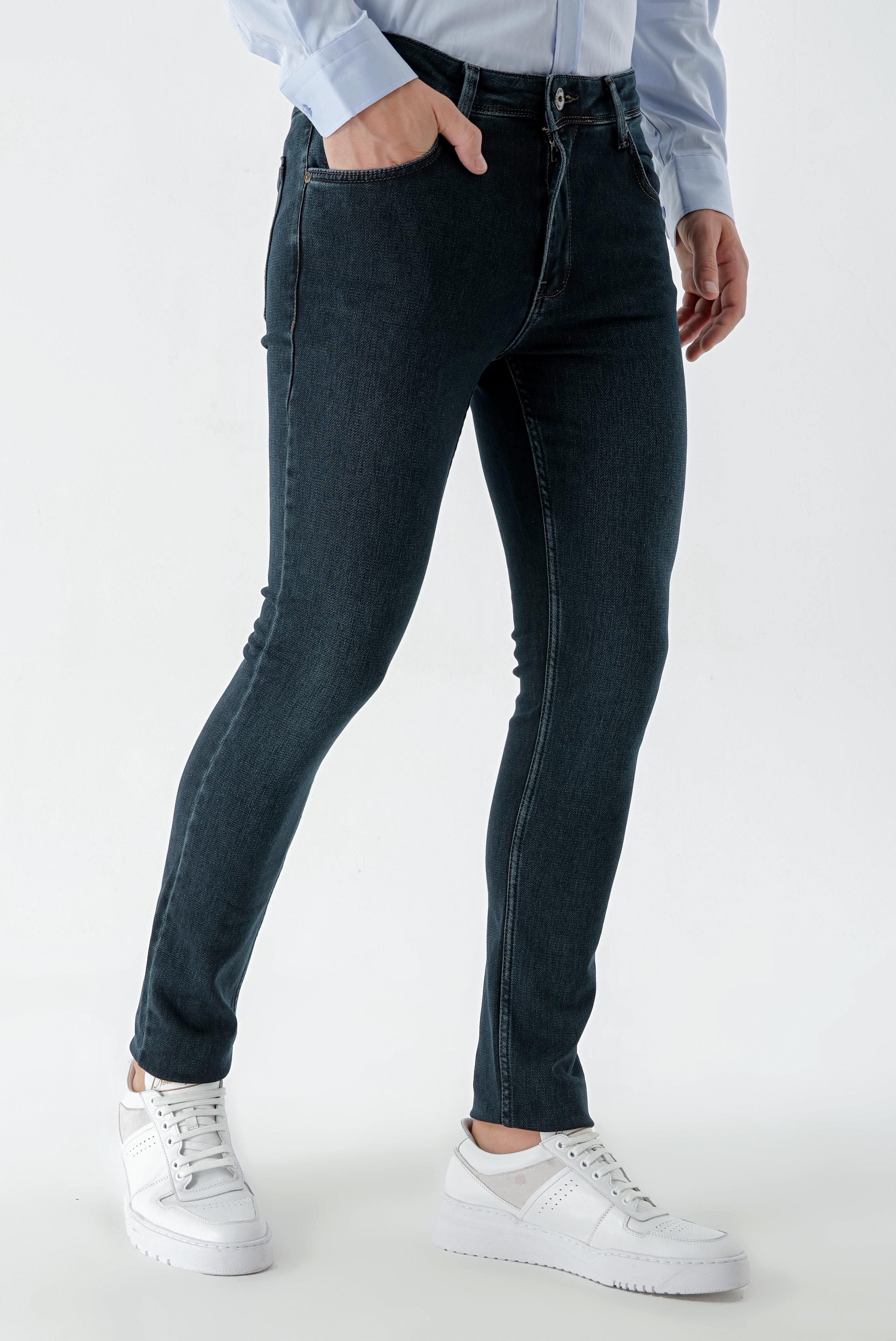 Morven Erkek Haki Denim 5 Cep Slim Fit Jean Kot Pantolon