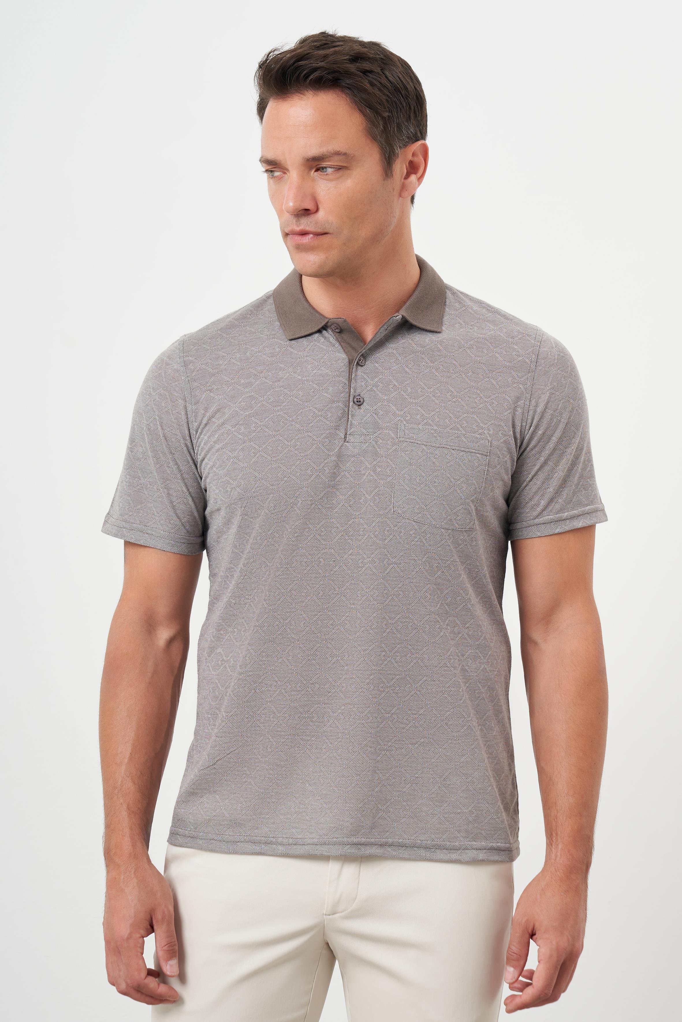 Morven Erkek KAHVE Trend Cepli Polo Yaka T-Shirt