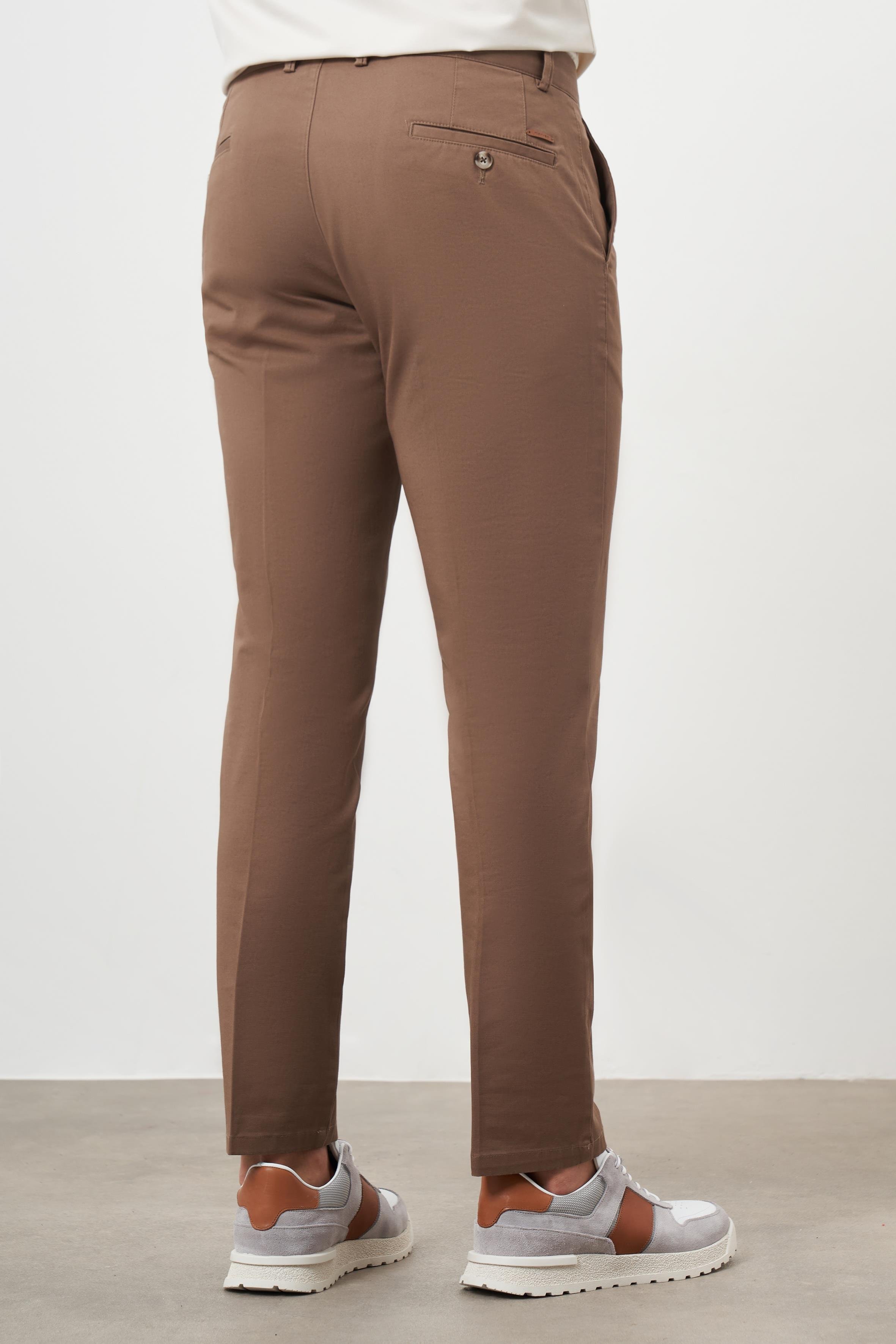 Morven Erkek KAHVE Yazlık Pamuk Yan Cep Dynamic Fit Chino Pantolon