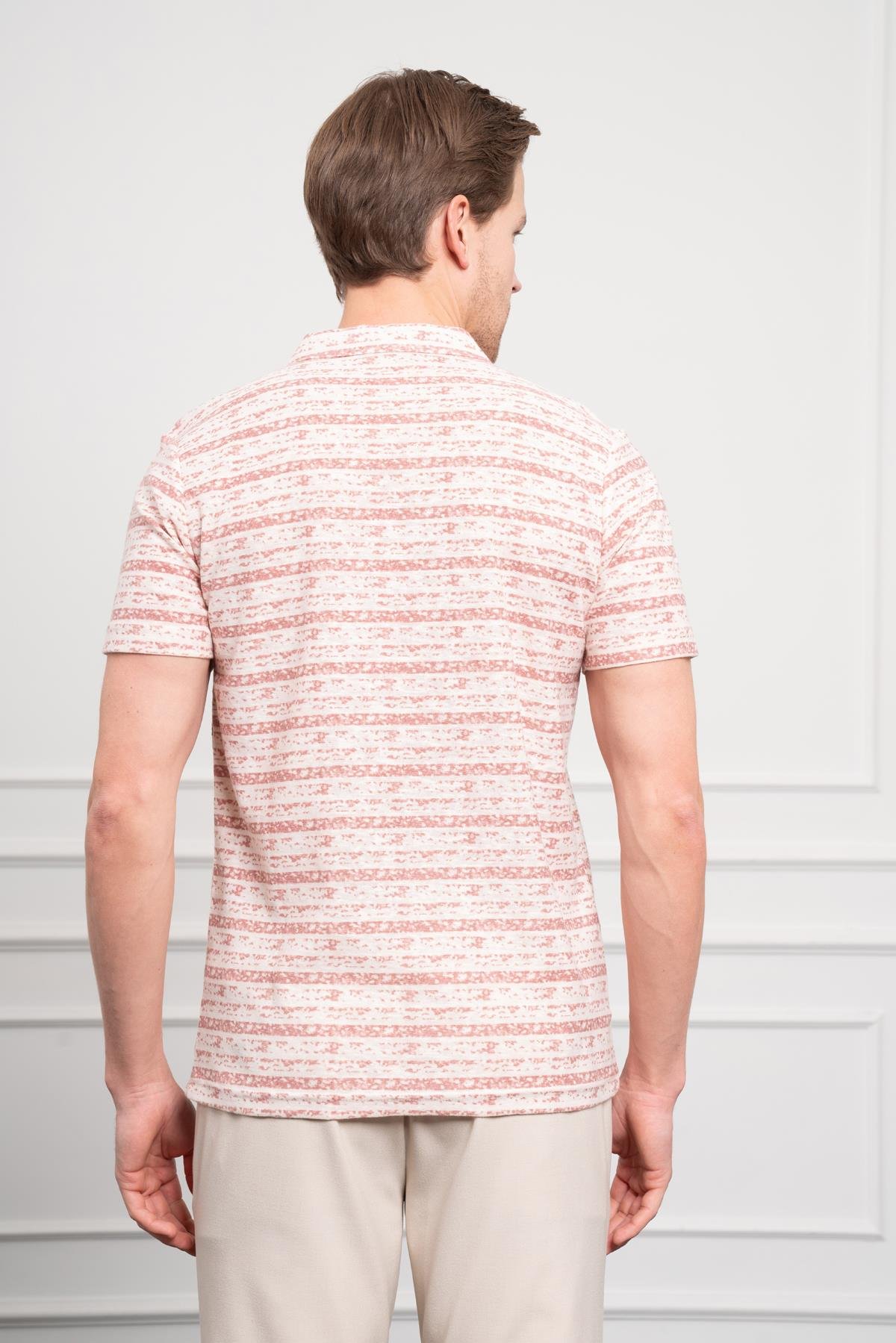 Morven Erkek Kiremit Trend Dynamic Fit Rahat Kesim Polo Yaka T-Shirt