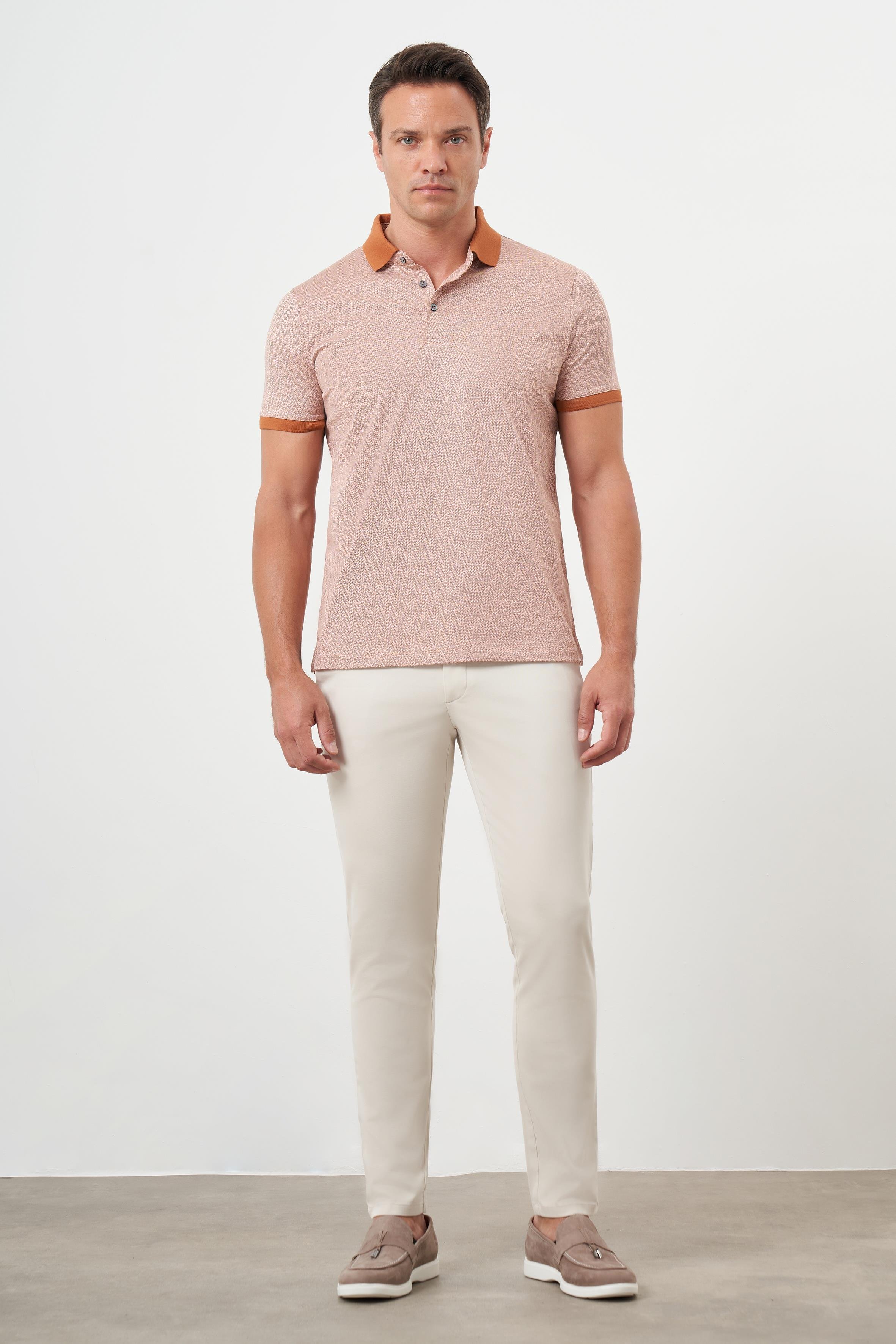 Morven Erkek Kiremit Trend Polo Yaka Dynamic Fit T-Shirt