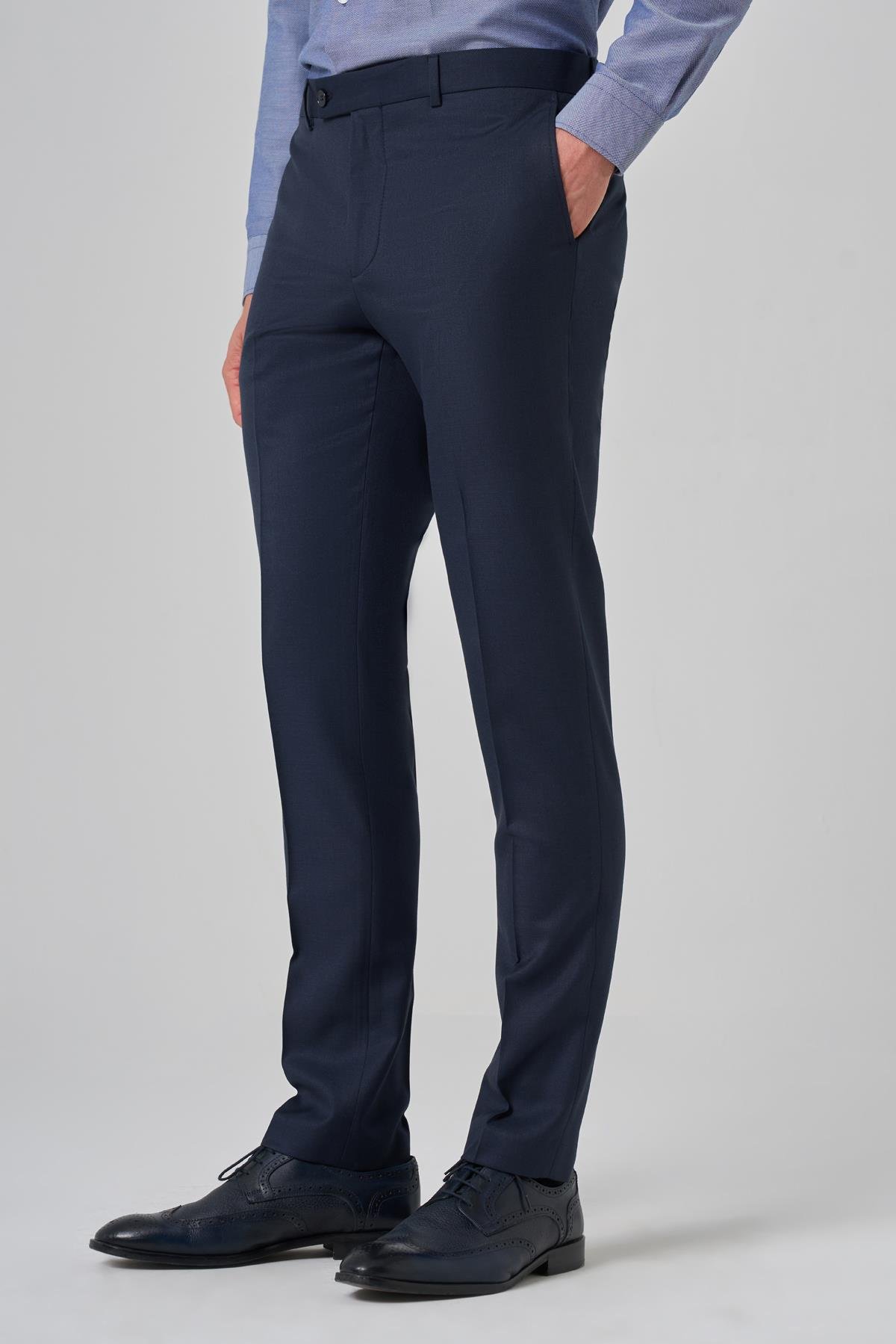 Morven Erkek KOYU LACİVERT Klasik Slim Fit Dar Kesim Pantolon