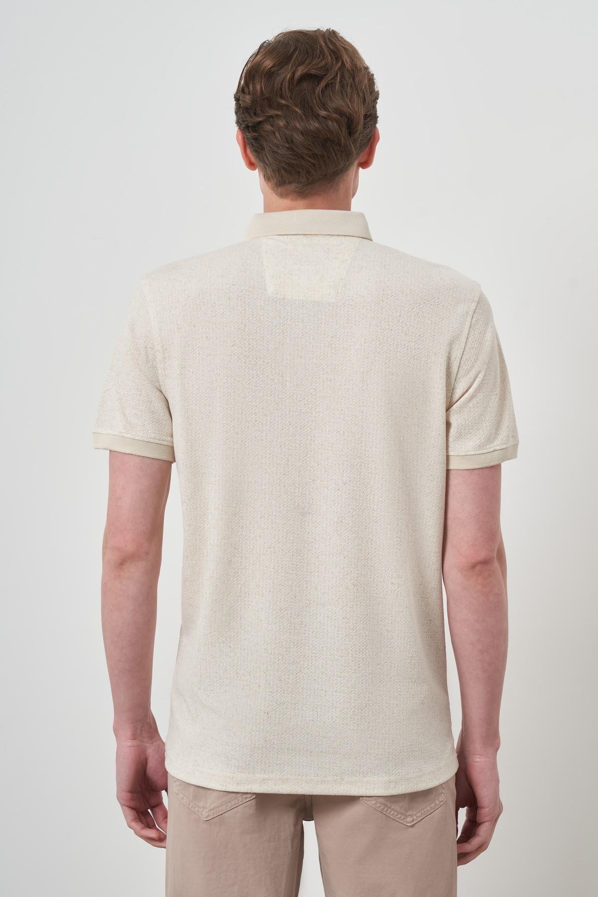 Morven Erkek Kremrengi Trend  Polo Yaka T-Shirt
