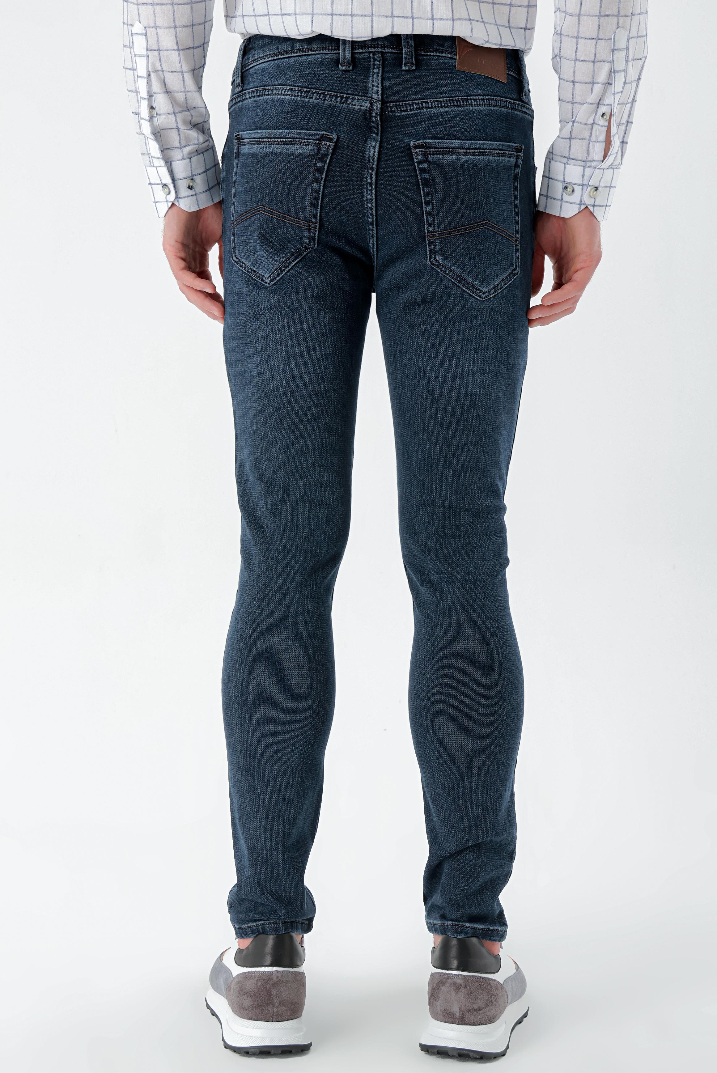 Morven Erkek Lacivert Denim 5 Cep Slim Fit Jean Kot Pantolon