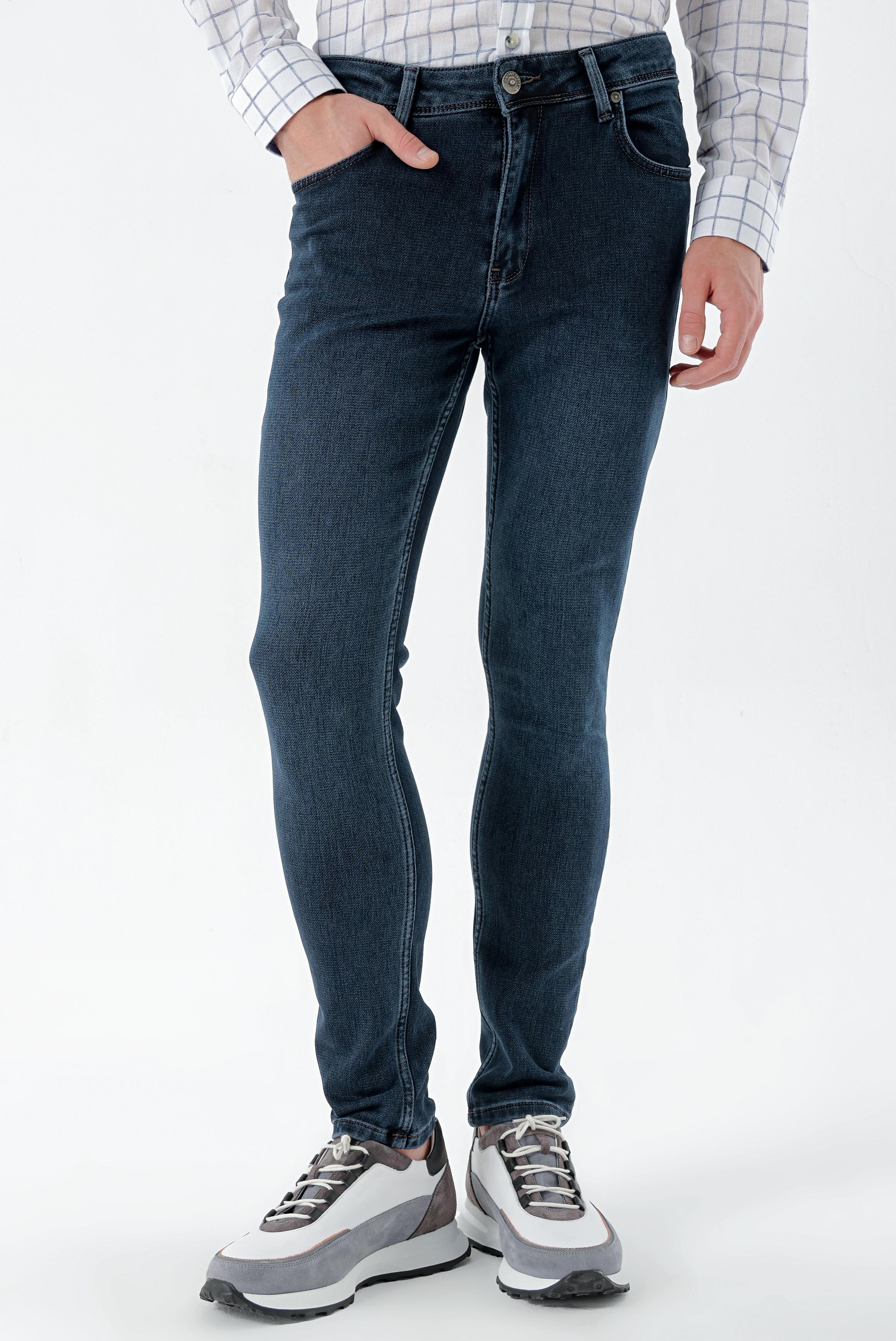 Morven Erkek Lacivert Denim 5 Cep Slim Fit Jean Kot Pantolon