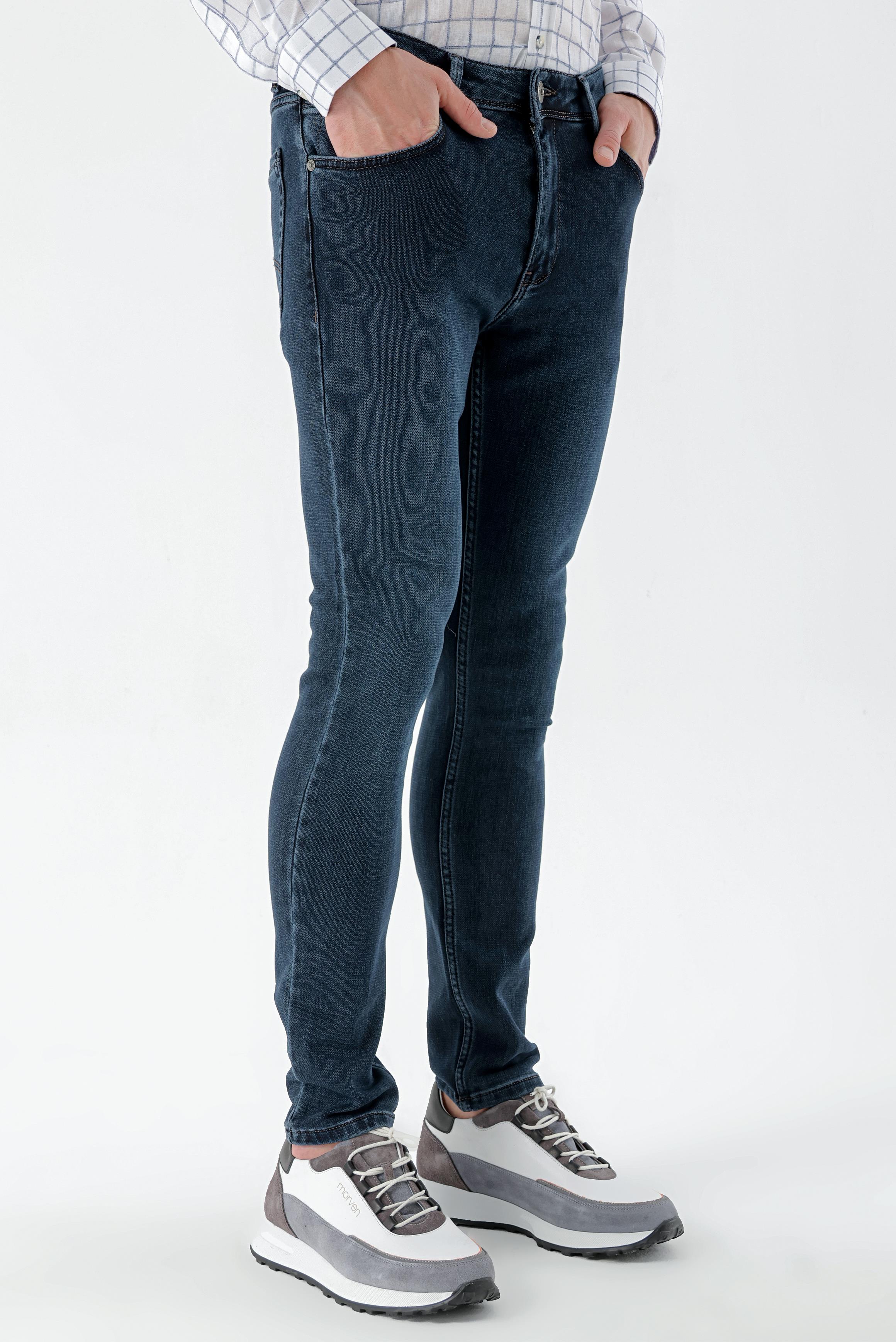 Morven Erkek Lacivert Denim 5 Cep Slim Fit Jean Kot Pantolon