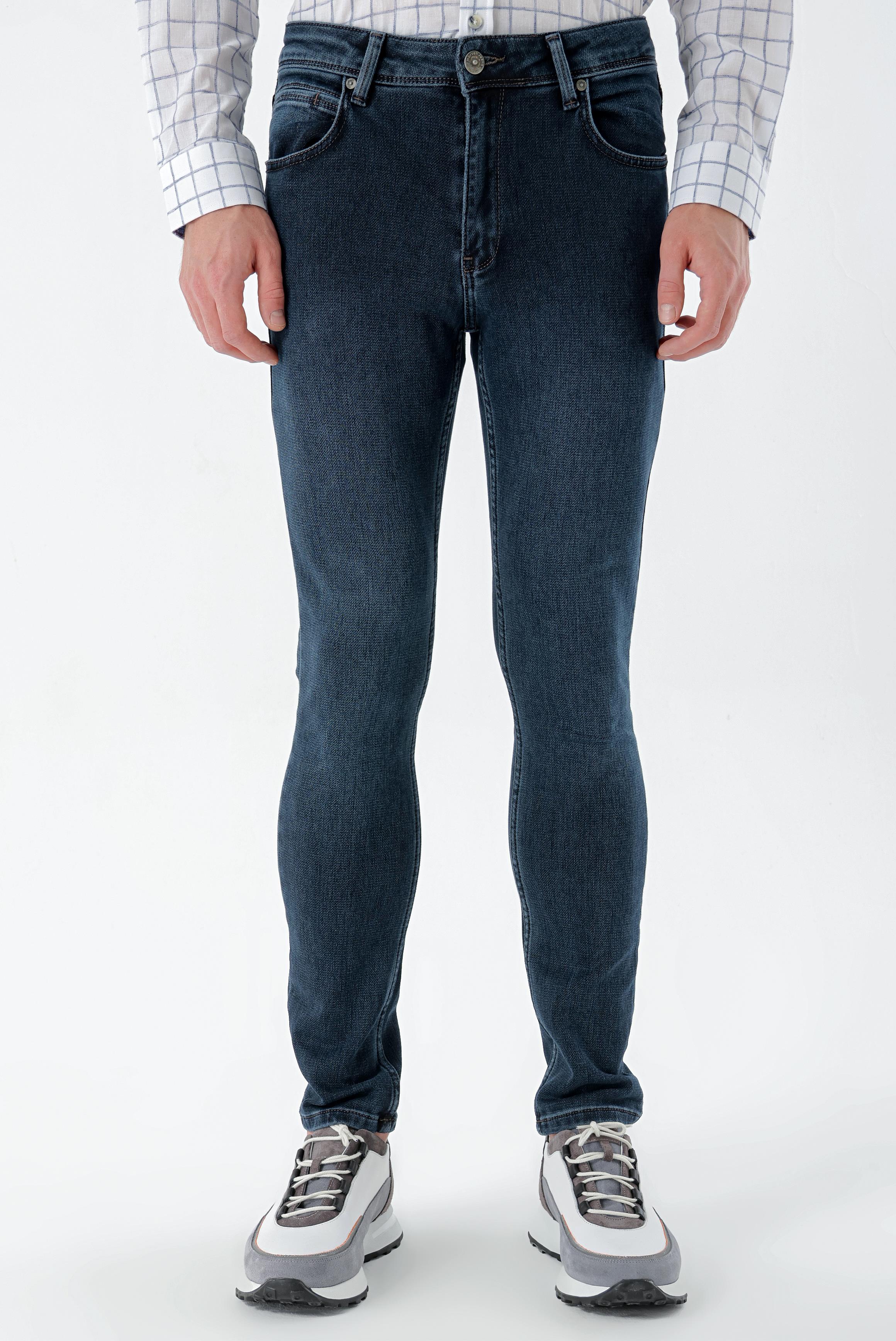 Morven Erkek Lacivert Denim 5 Cep Slim Fit Jean Kot Pantolon