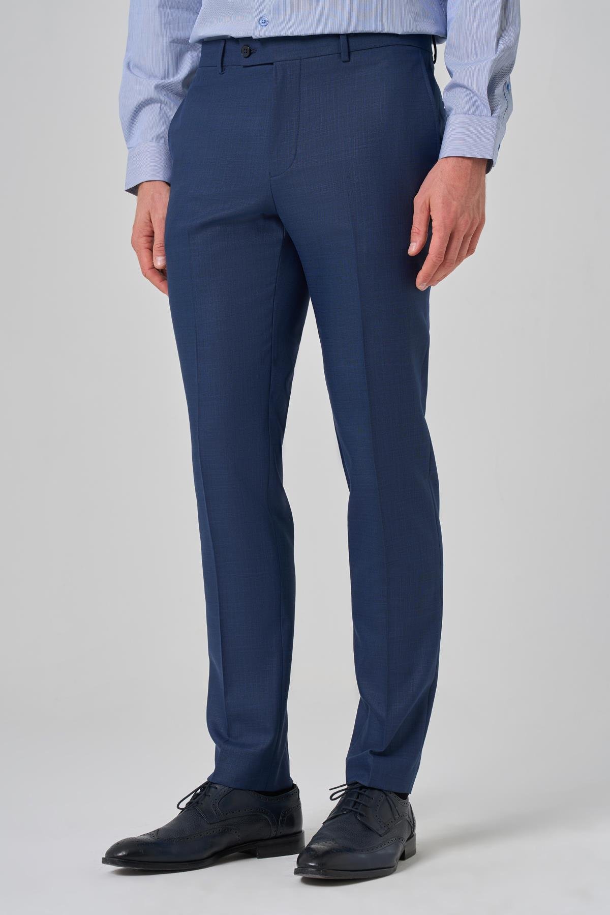 Morven Erkek Lacivert Klasik Slim Fit Dar Kesim Pantolon
