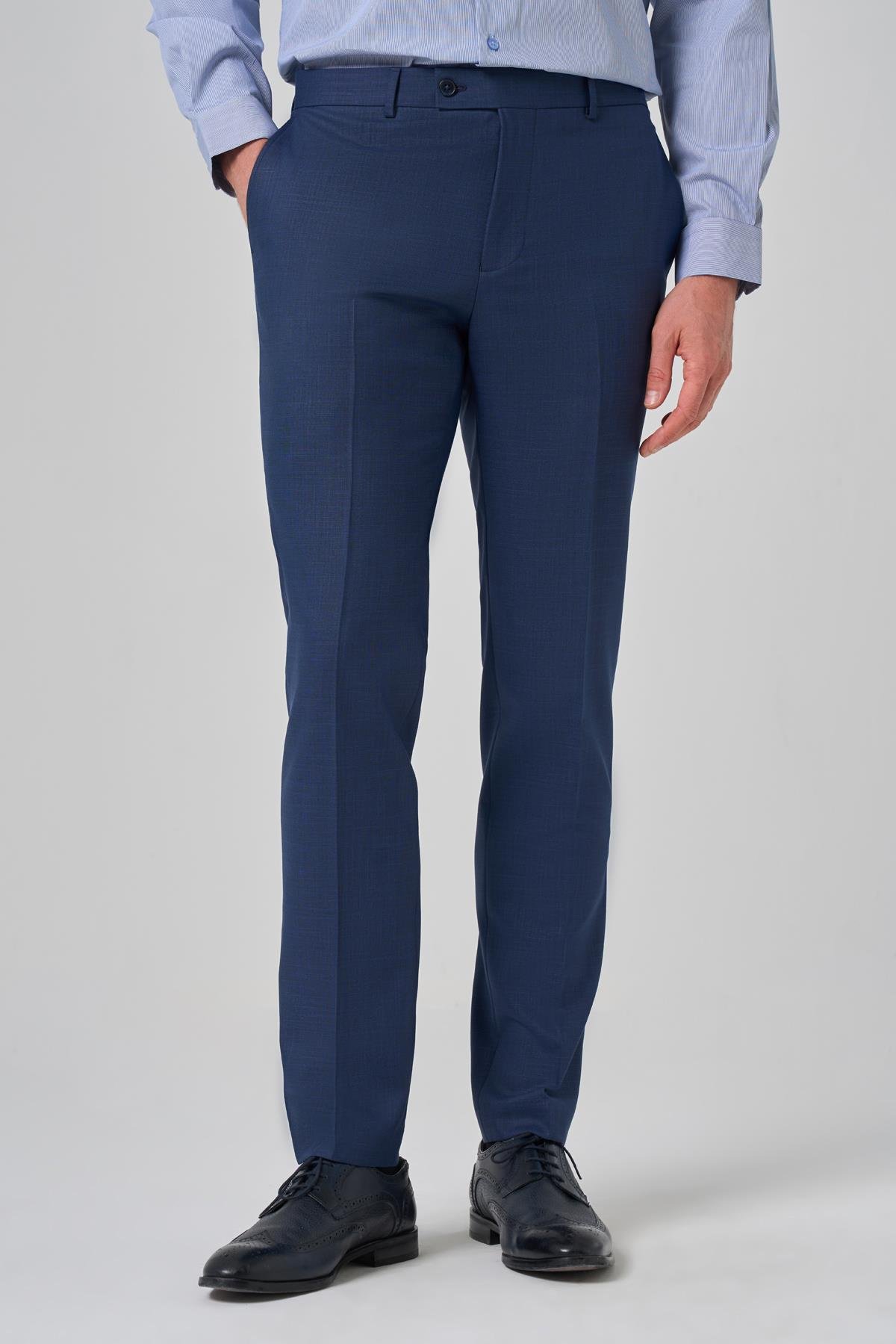 Morven Erkek Lacivert Klasik Slim Fit Dar Kesim Pantolon