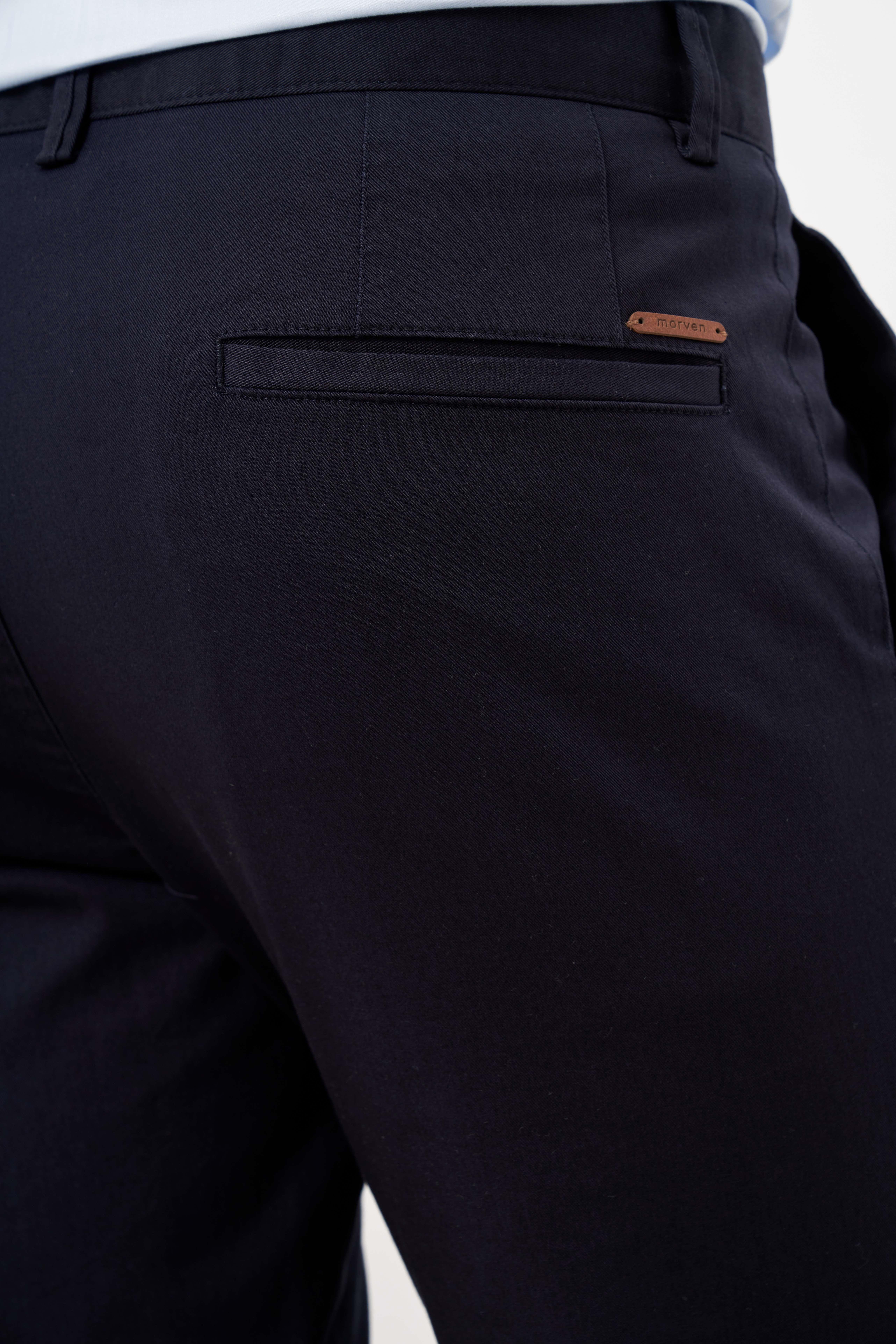 Morven Erkek Lacivert Mevsimlik Pamuk Yan Cep Slim Fit Chino Pantolon