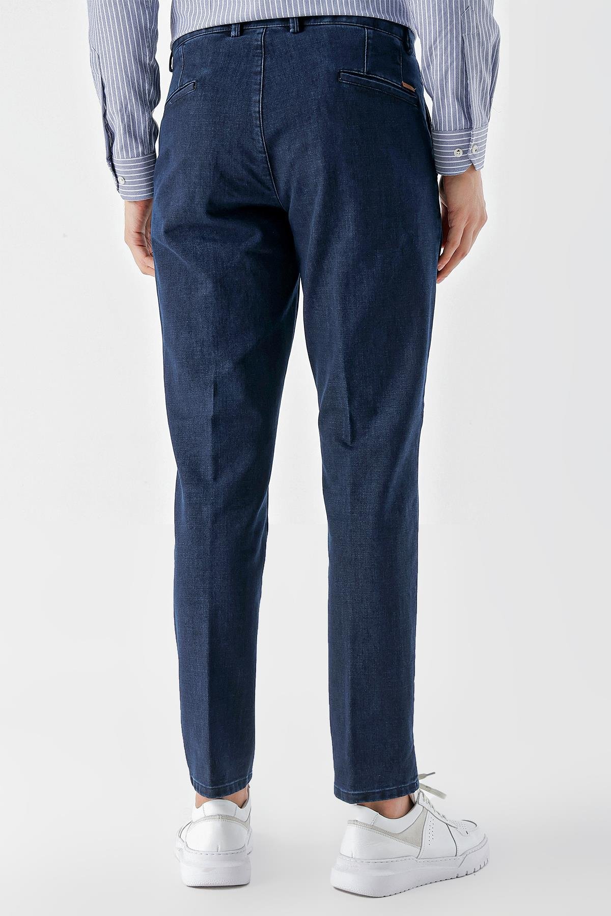 Morven Erkek Lacivert Pamuk Yan Cep Dynamic Fit Chino Pantolon