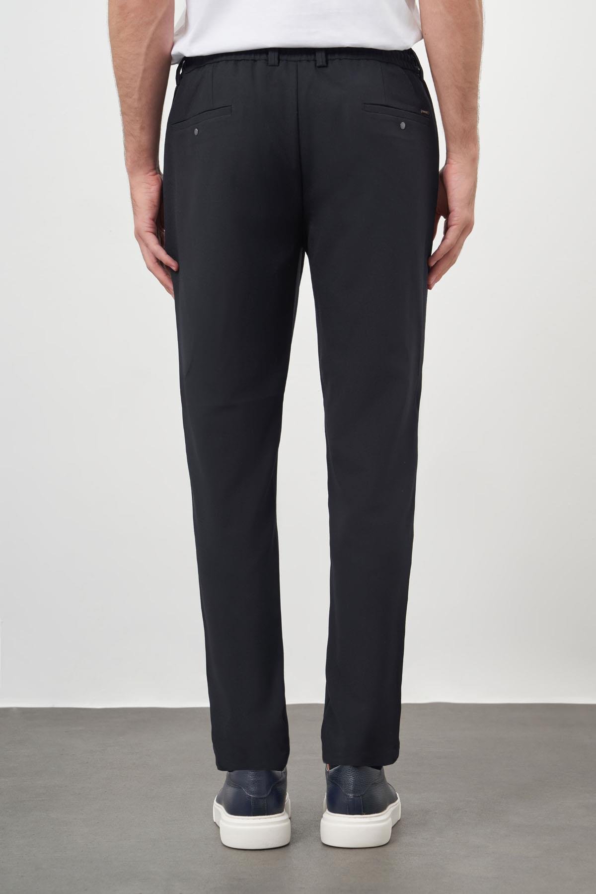 Morven Erkek Lacivert Poliviskon Trend İpli Jogger Slim Fit Spor Pantolon