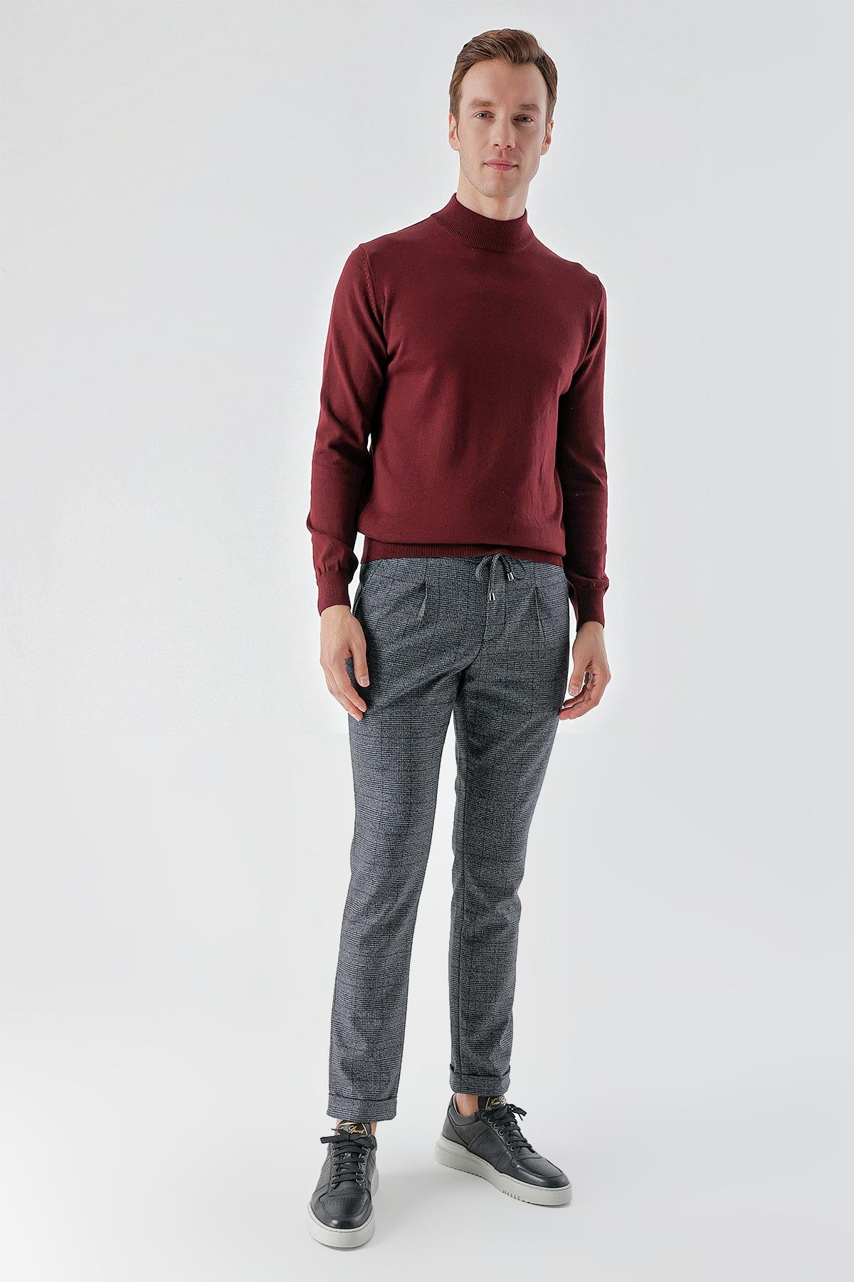 Morven Erkek Lacivert Poliviskon Trend İpli Jogger Slim Fit Spor Pantolon
