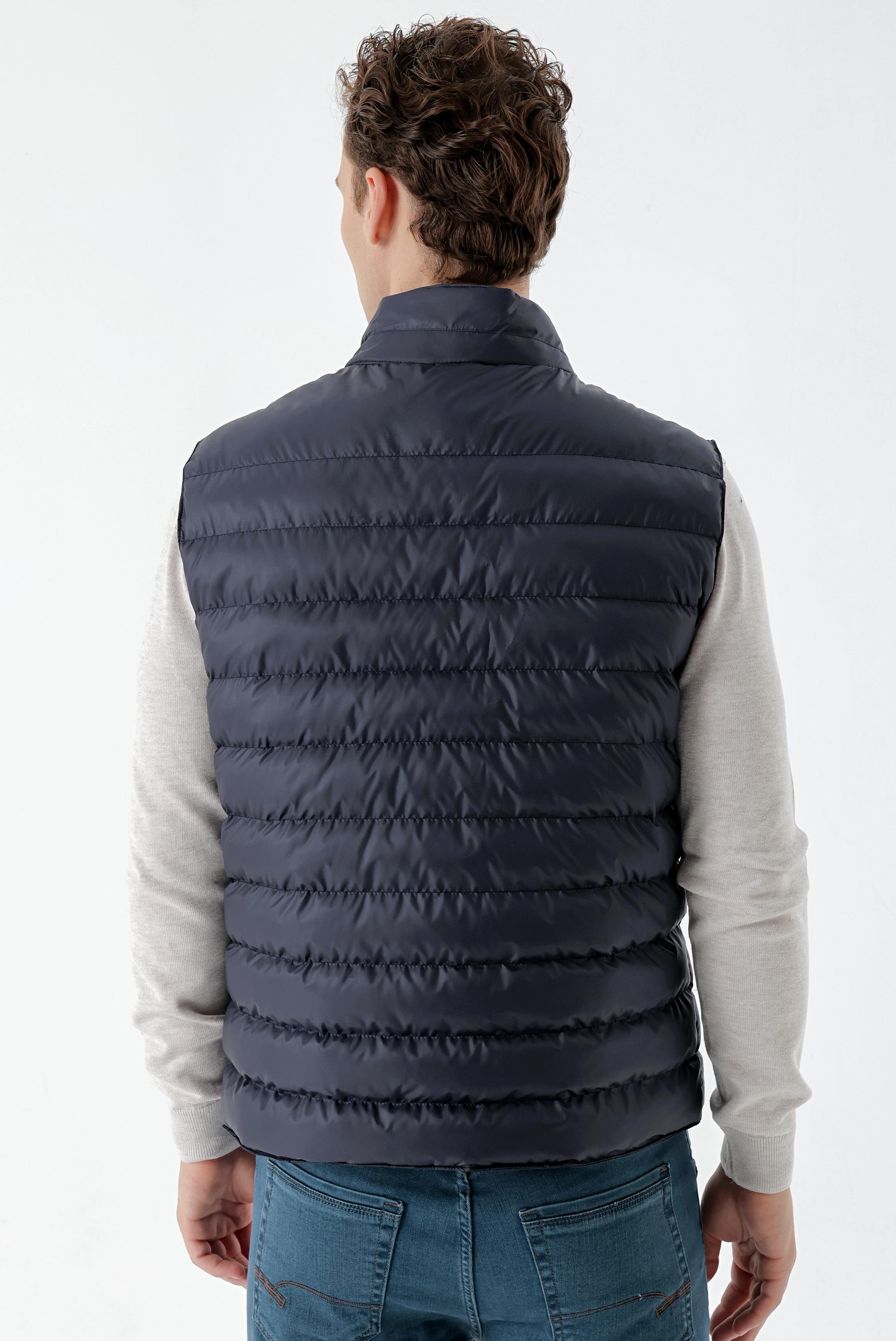 Morven Erkek Lacivert Polyester Çıtçıtlı Kapitone Yelek