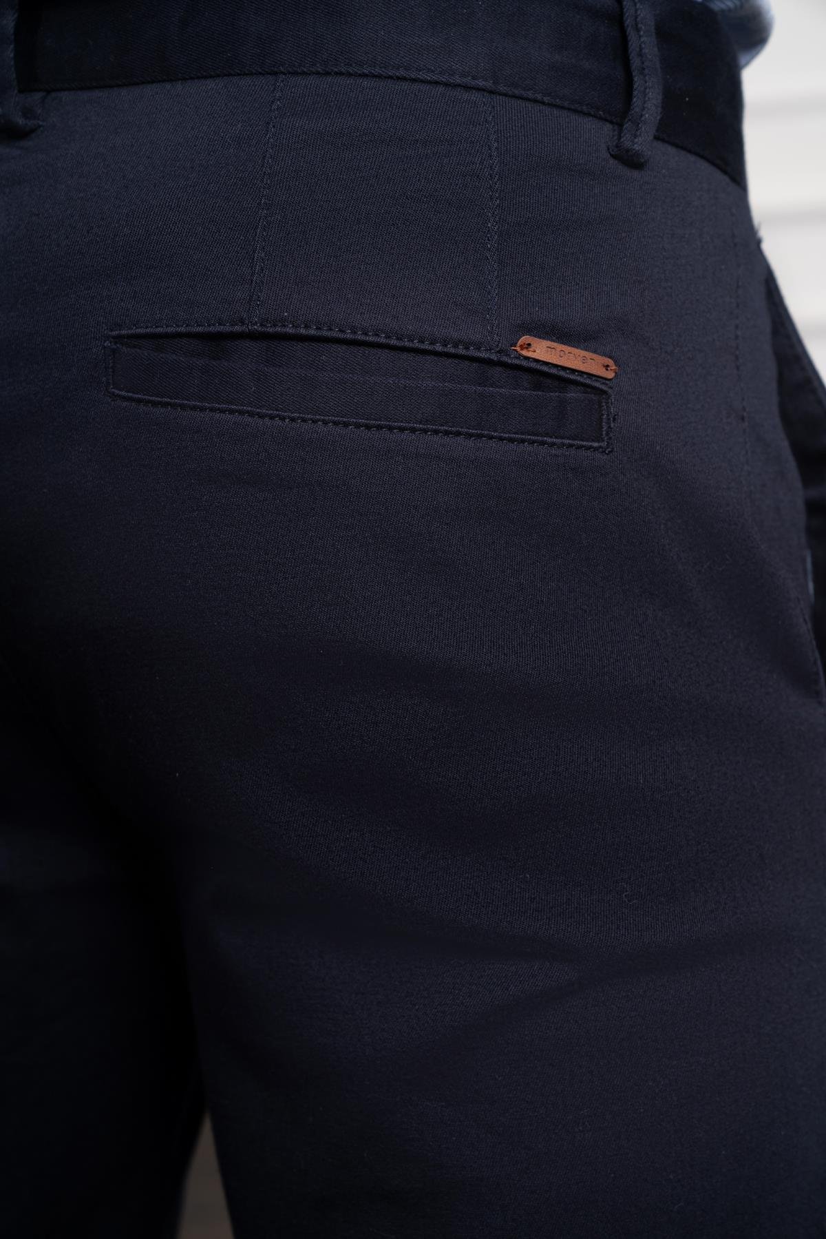 Morven Erkek Lacivert Slim Fit Dar Kesim Chino Pantolon