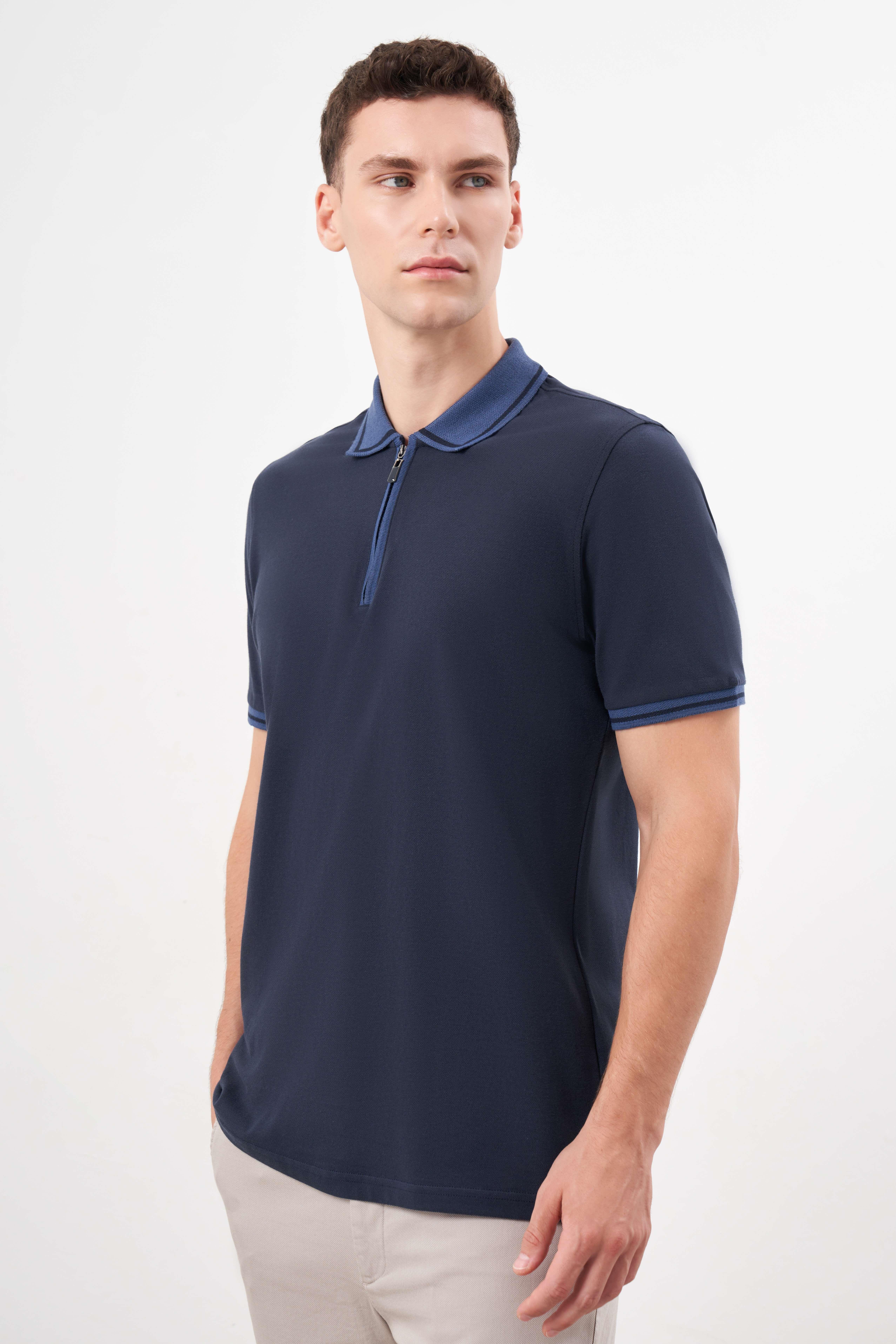 Morven Erkek Lacivert Trend Polo Yaka Dynamic Fit T-Shirt