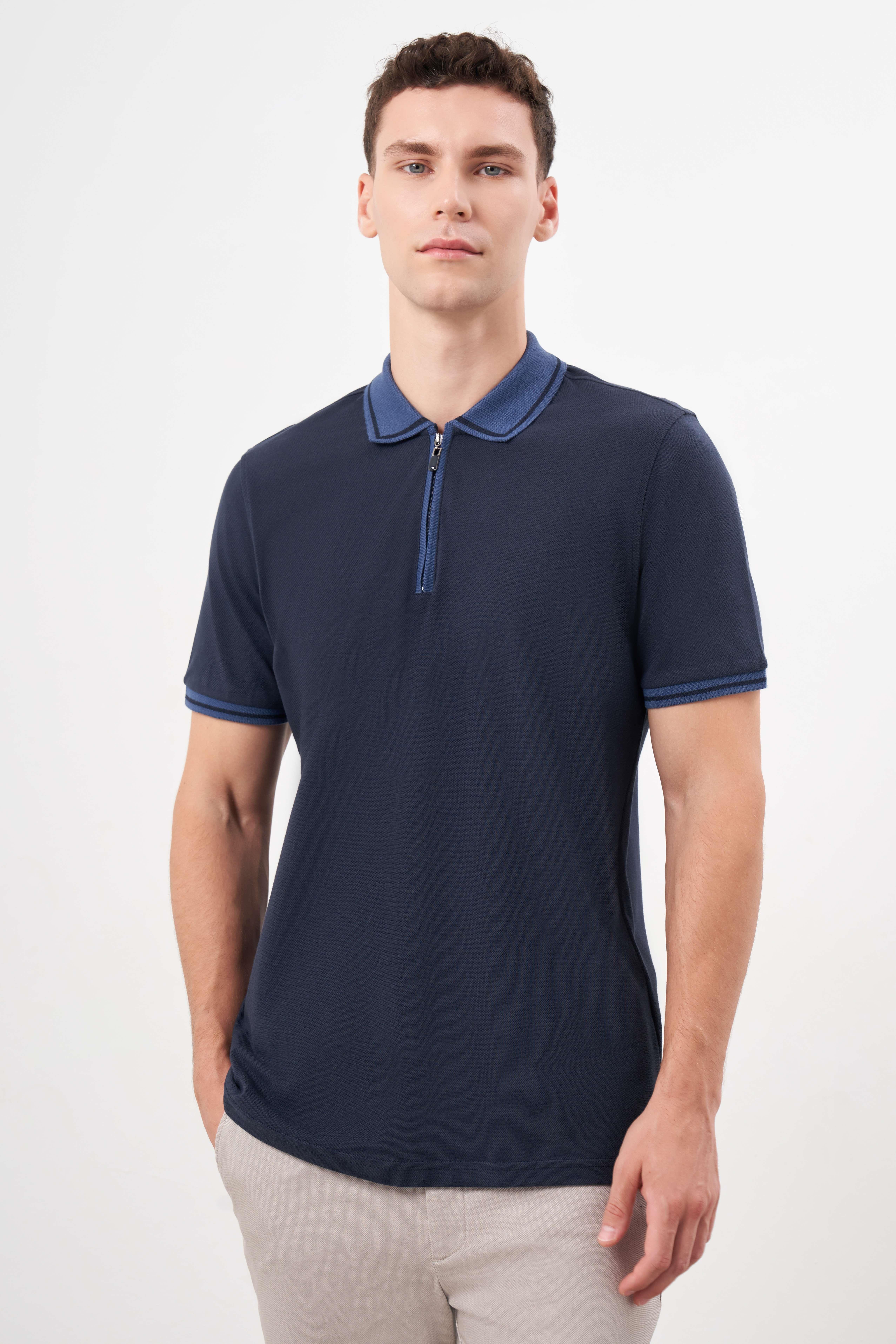 Morven Erkek Lacivert Trend Polo Yaka Dynamic Fit T-Shirt