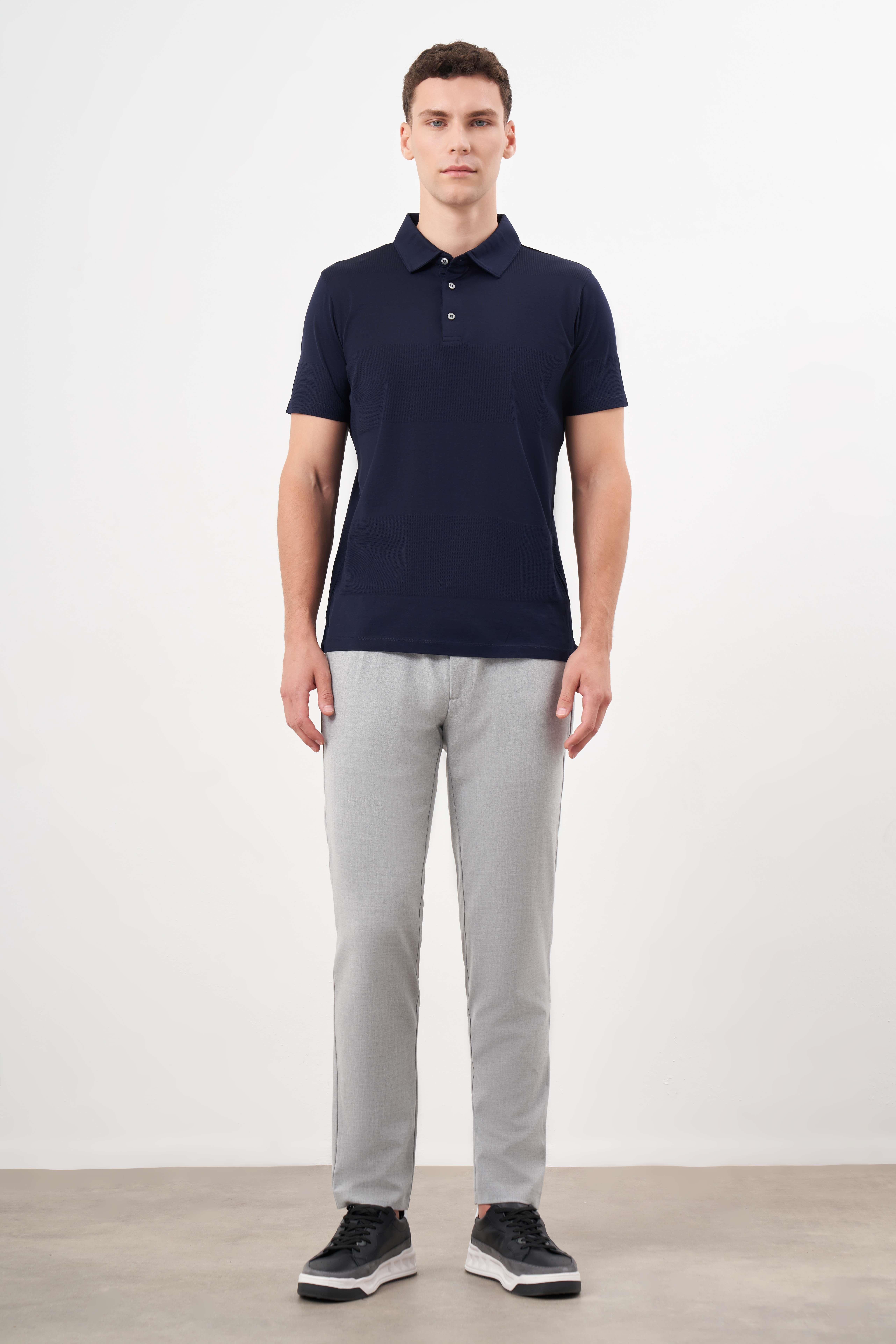 Morven Erkek Lacivert Trend Polo Yaka Dynamic Fit T-Shirt