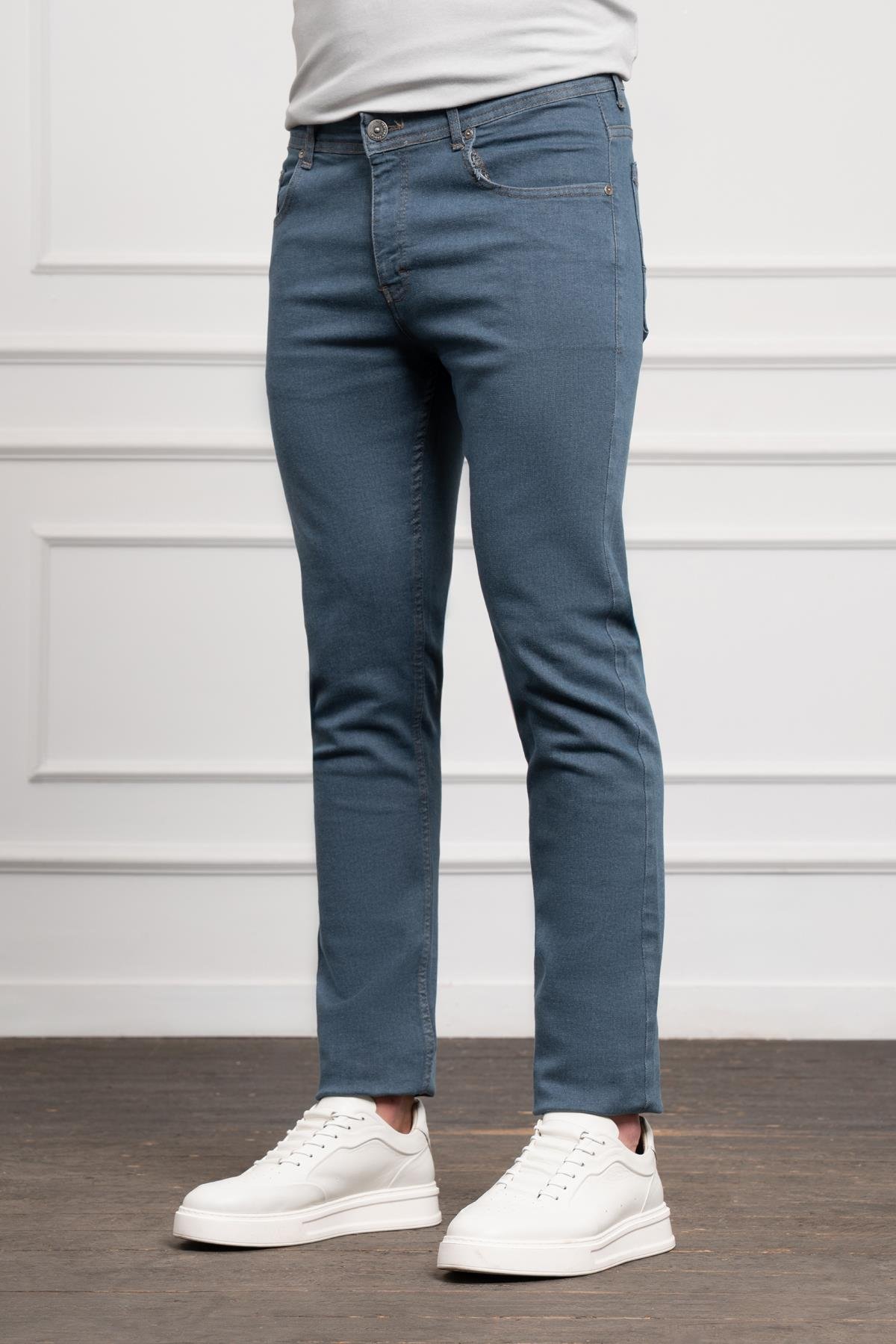 Morven Erkek Marine Jean Slim Fit Dar Kesim Pantolon