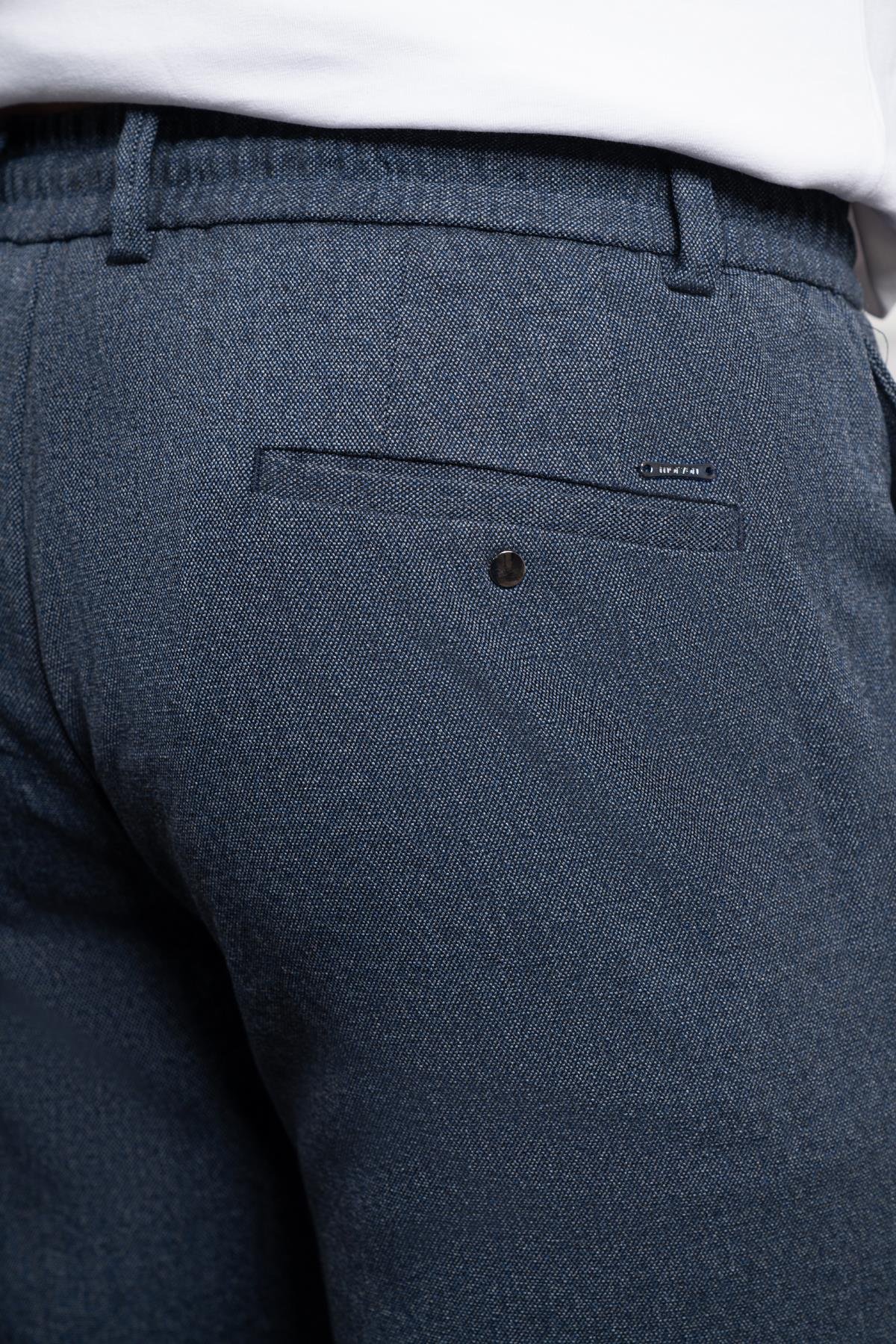 Morven Erkek Marine Jogger Slim Fit Dar Kesim Çıtçıtlı İpli Pantolon