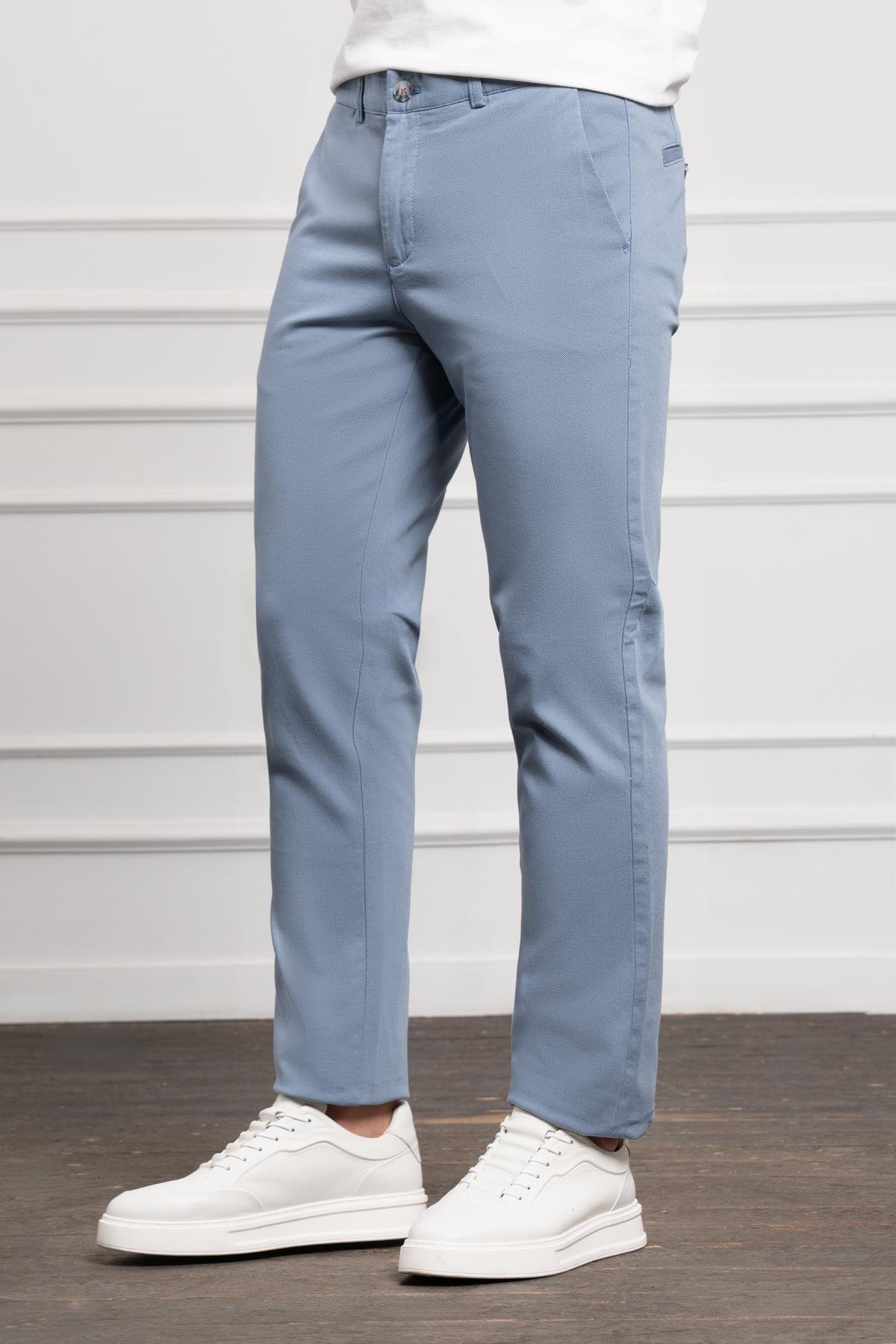 Morven Erkek Mavi Dynamic Fit Rahat Kesim Chino Pantolon