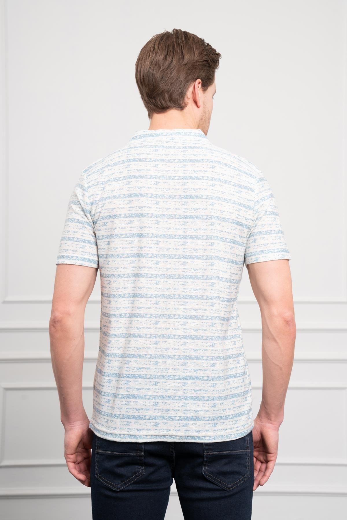 Morven Erkek Mavi Trend Dynamic Fit Rahat Kesim Polo Yaka T-Shirt