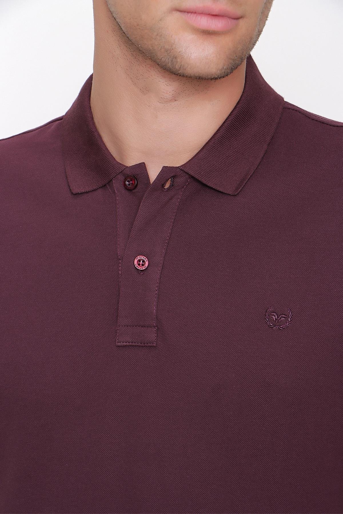 Morven Erkek Mürdüm Basic Polo Yaka Dynamic Fit T-Shirt