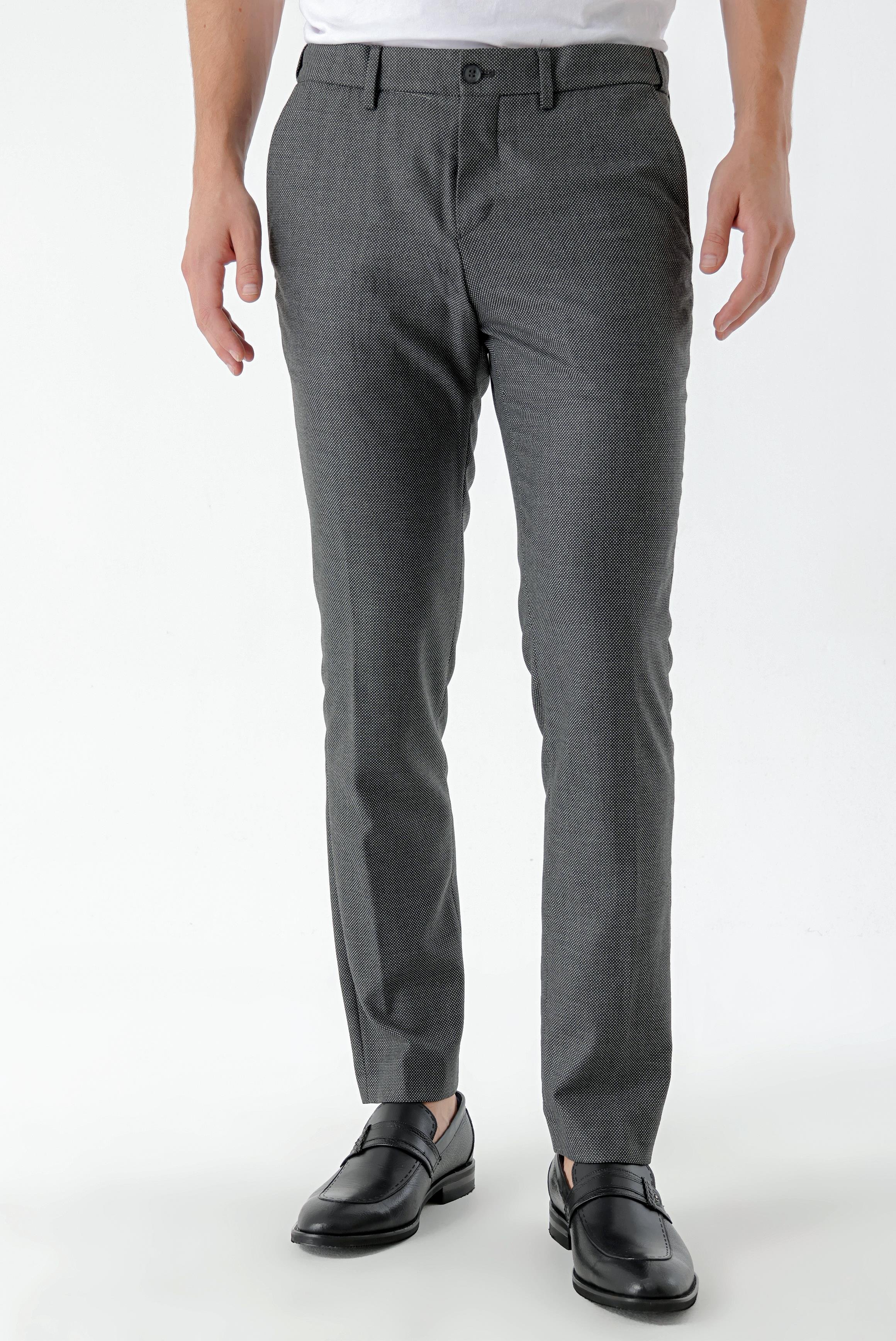 Morven Erkek Siyah Beard Desenli Slim Fit Classic Pantolon
