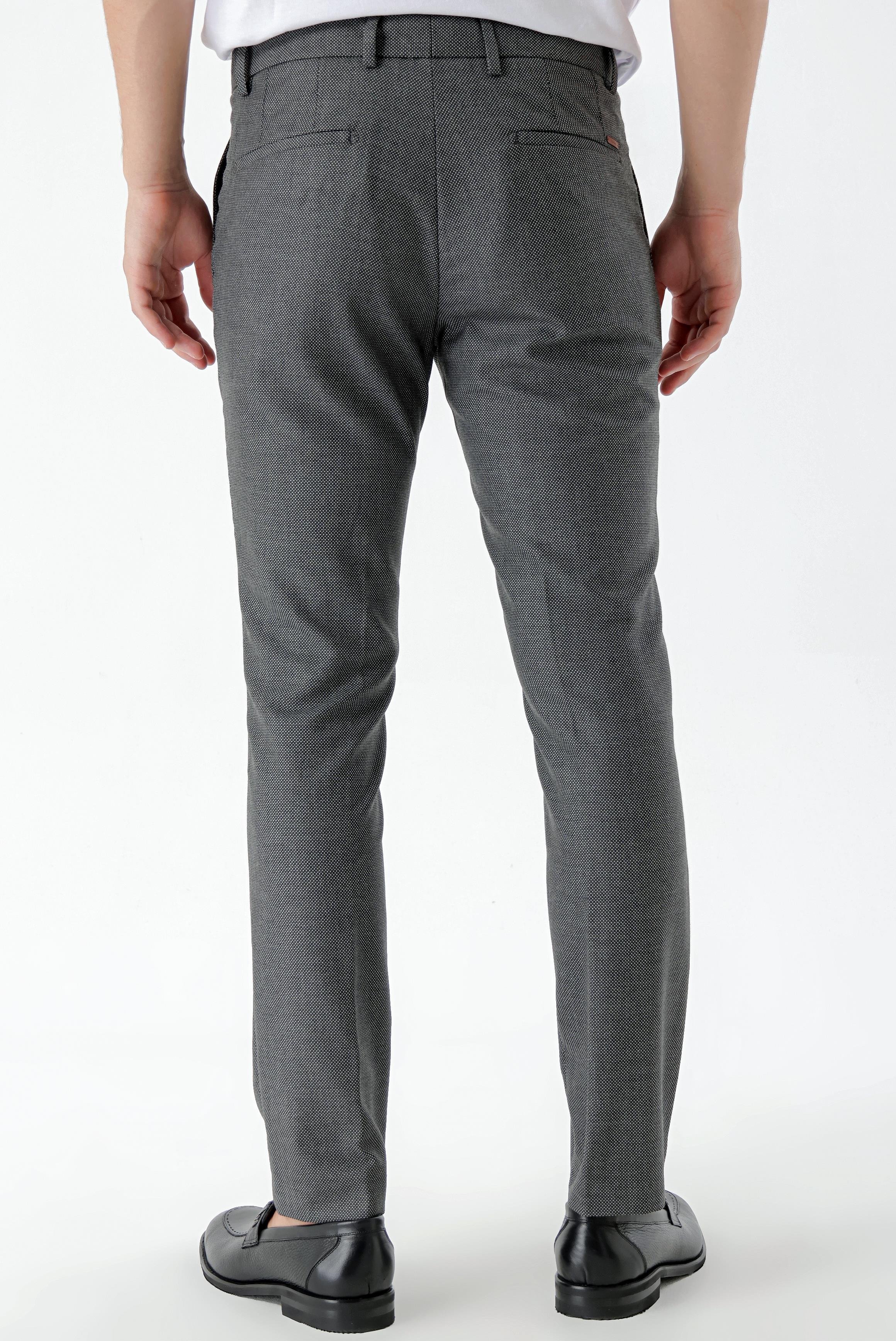 Morven Erkek Siyah Beard Desenli Slim Fit Classic Pantolon