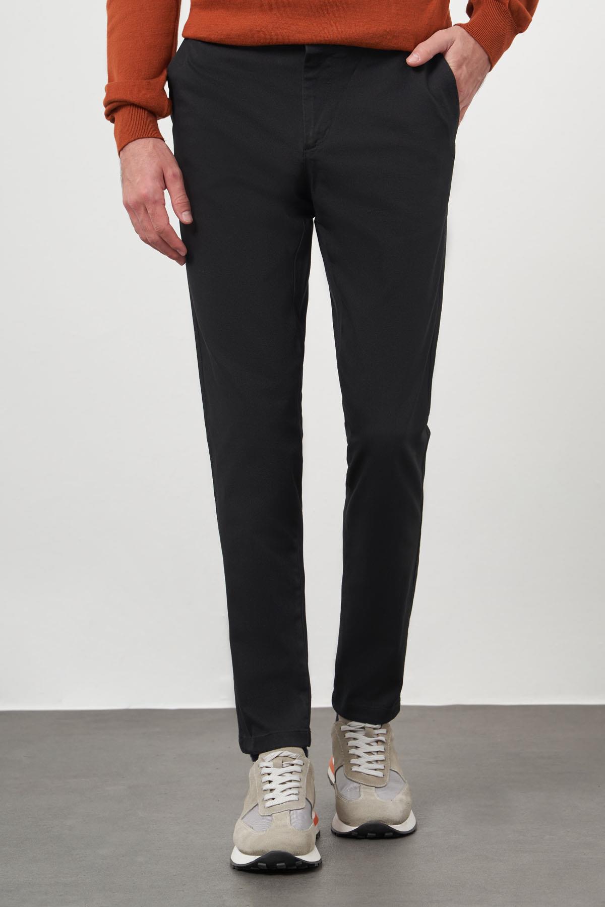 Morven Erkek Siyah Chino Slim Fit Pantolon